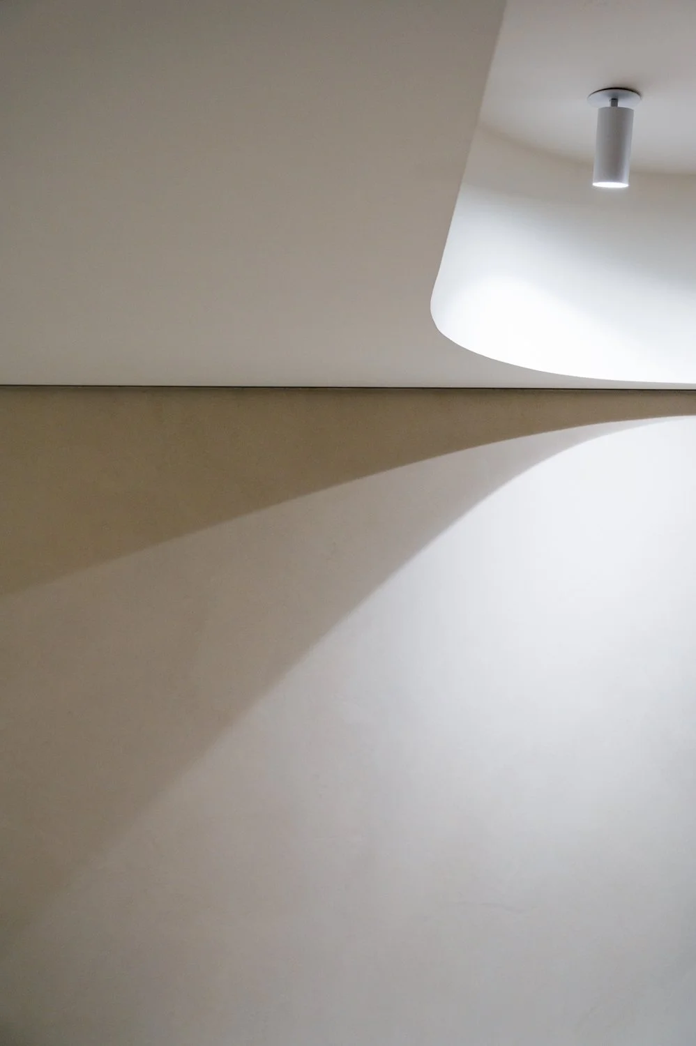 投影燈與弧形天花板設計，交織出層層遞進的光影，細膩渲染整體新莊空間。