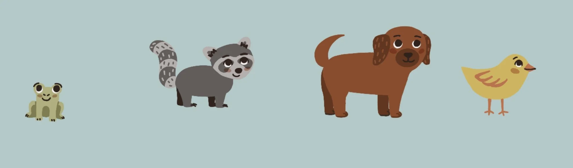 Animal Character Samples, digital illustration