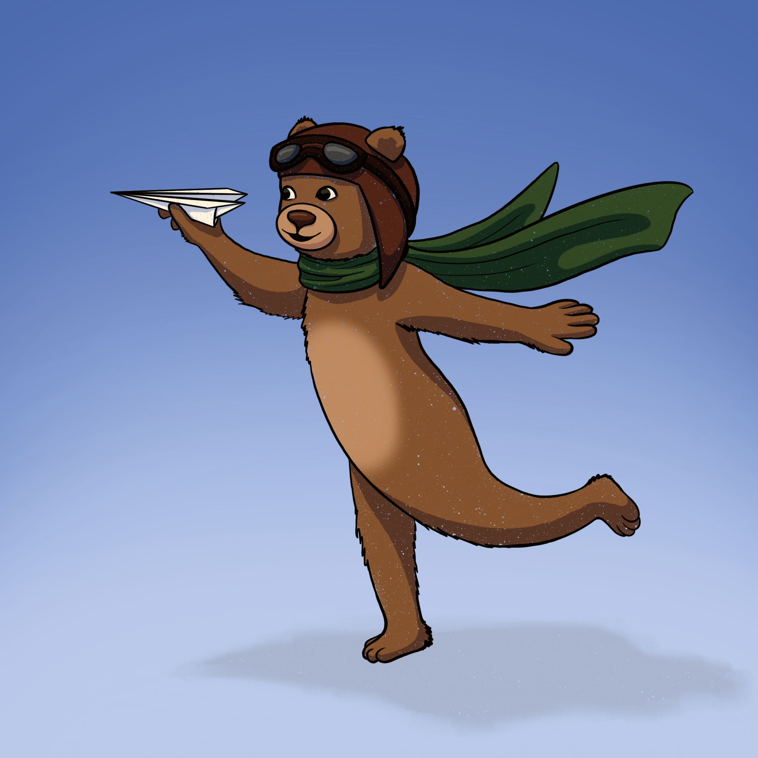Paper Airplane Bear, digital illustration