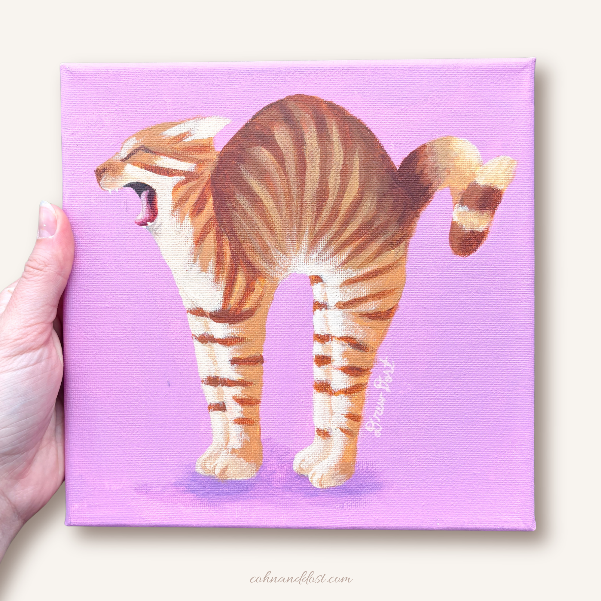 Big Yawn — Original Acrylic Painting 8"x8"
