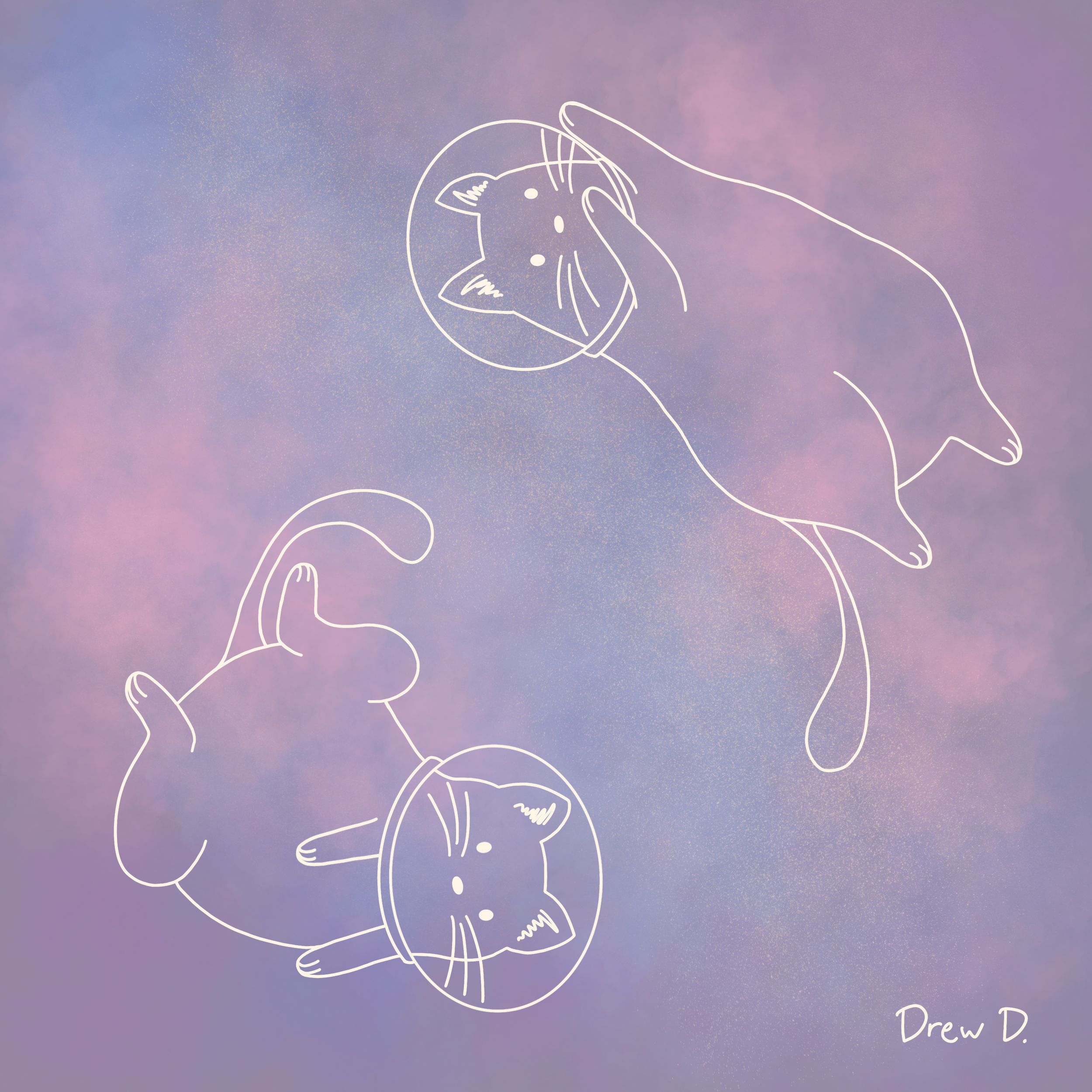 Space Cats, digital illustration