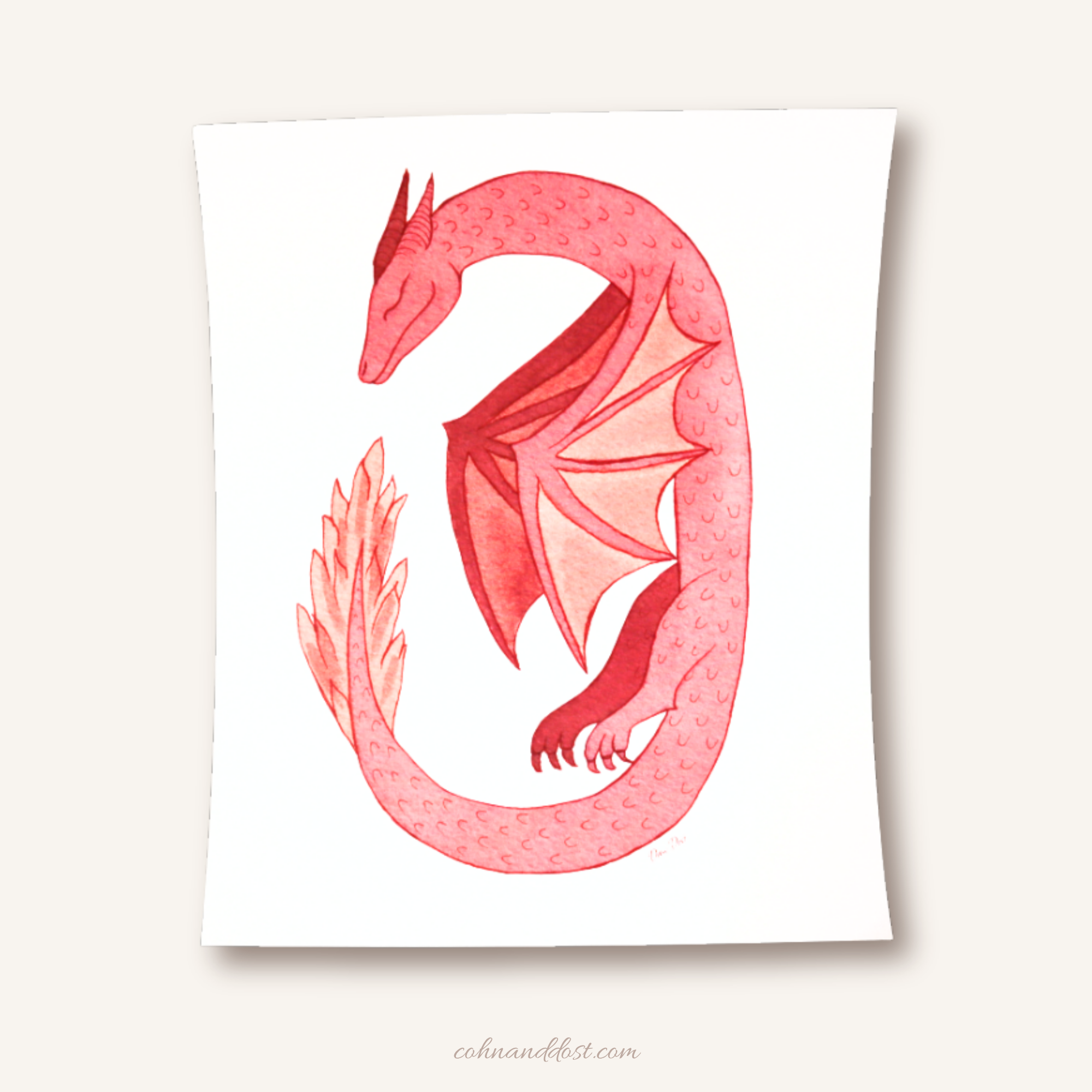 Sleepy Dragon 8"x10" Art Print