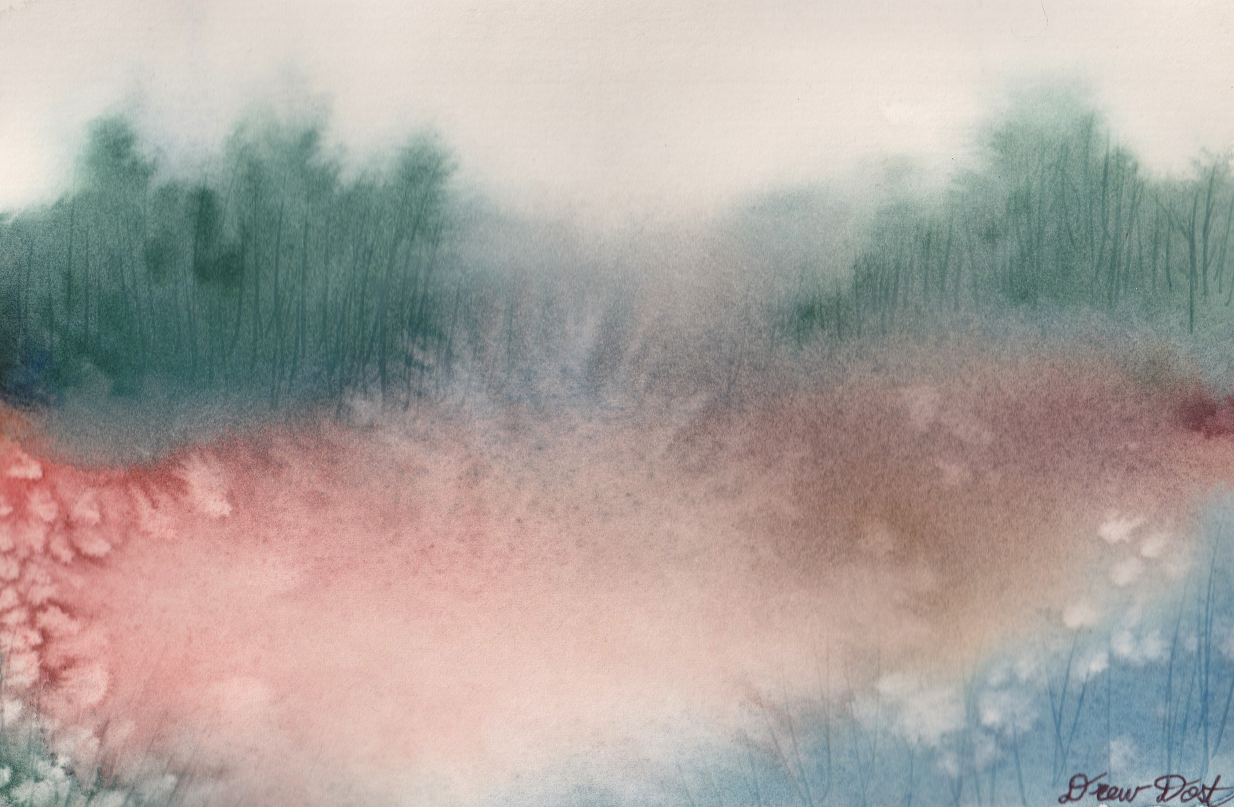 Expanding Fields - Original Watercolor Painting 10"x7"