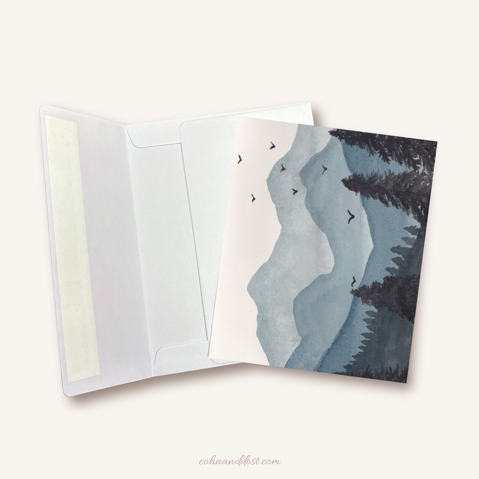 Mountains Watercolor Greeting Card