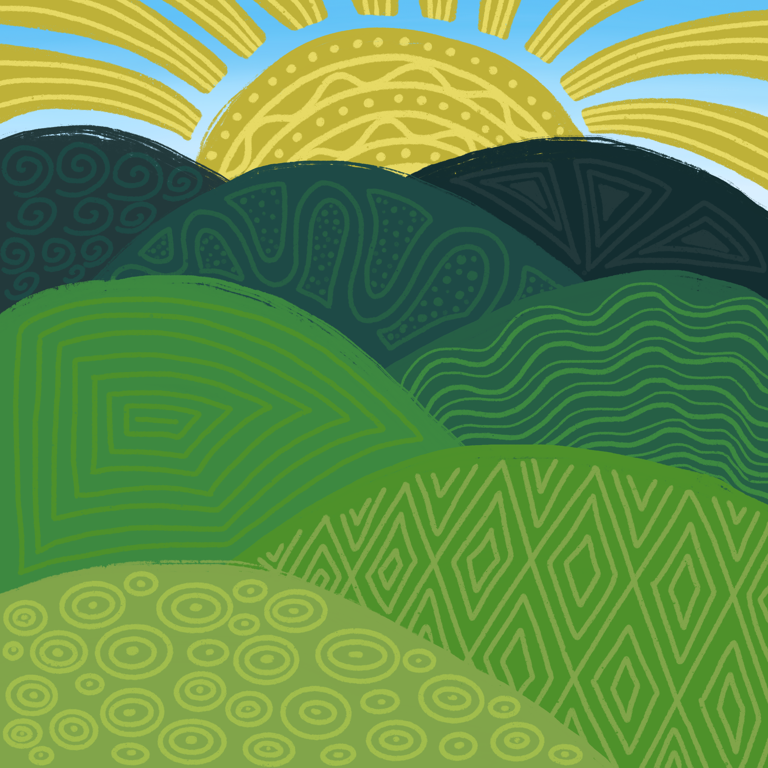 Pattern Hills, digital illustration