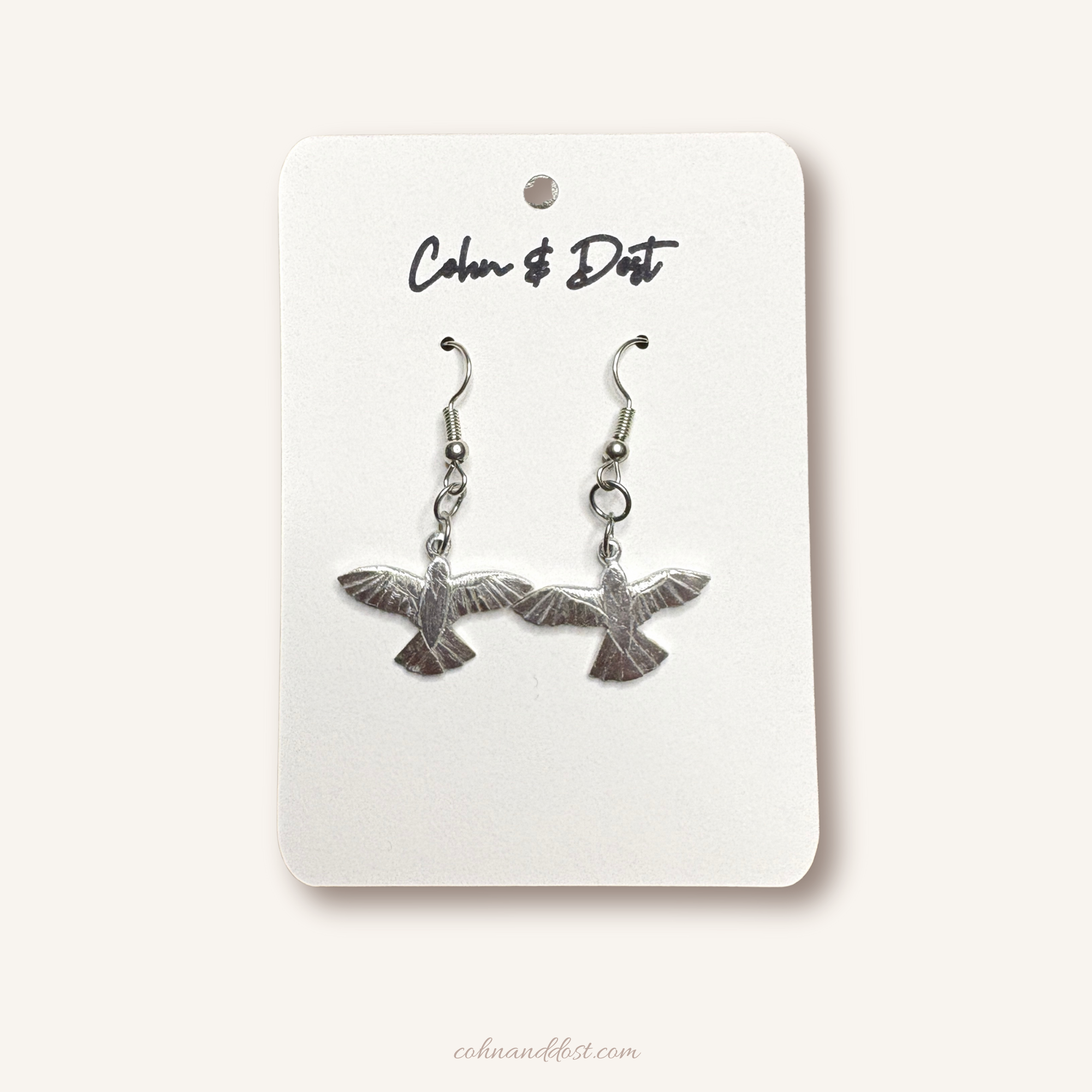 Crow Filed Metal Earrings