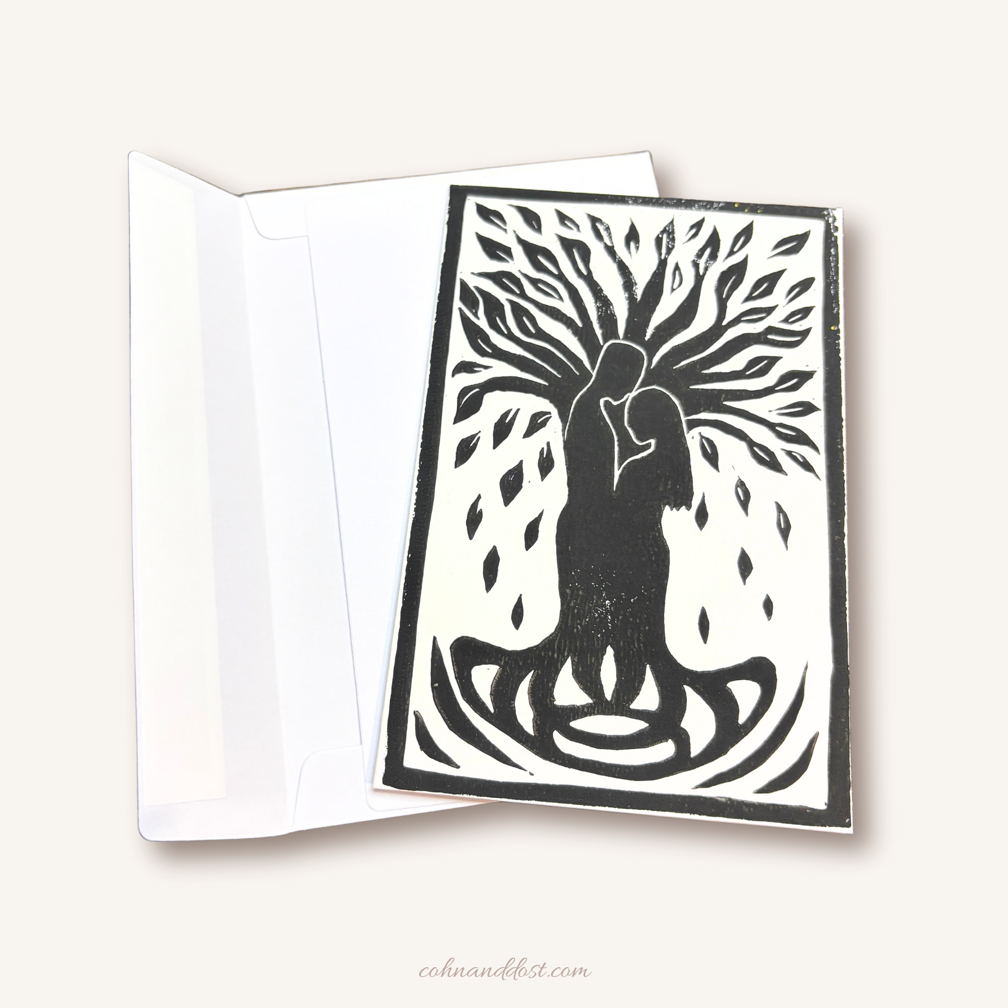 Tree Lovers Block Print Greeting Card