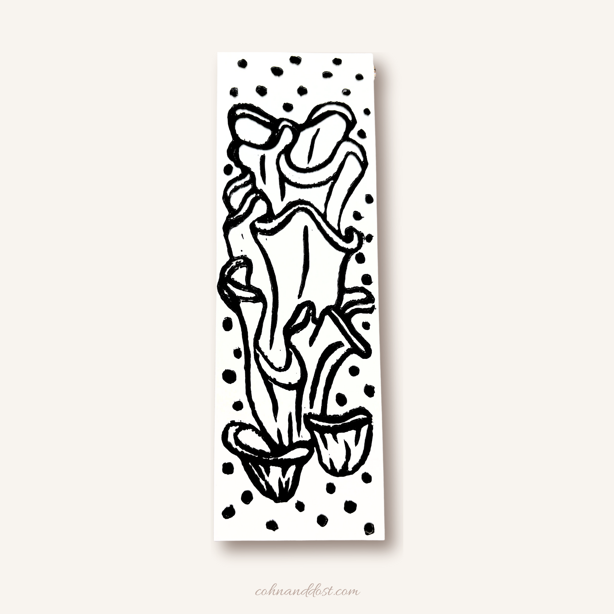 Oyster Mushroom Block Print Bookmark