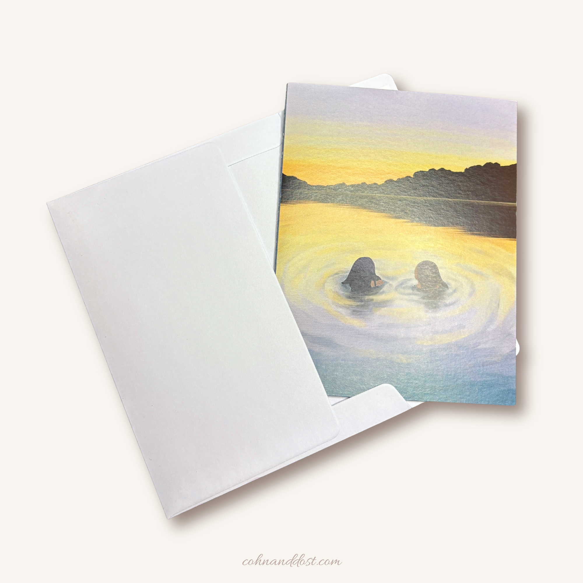Swimming at Sunset Greeting Card