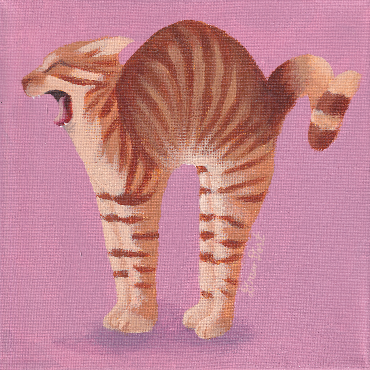 Big Yawn, acrylic on canvas, 8"x8", 2026