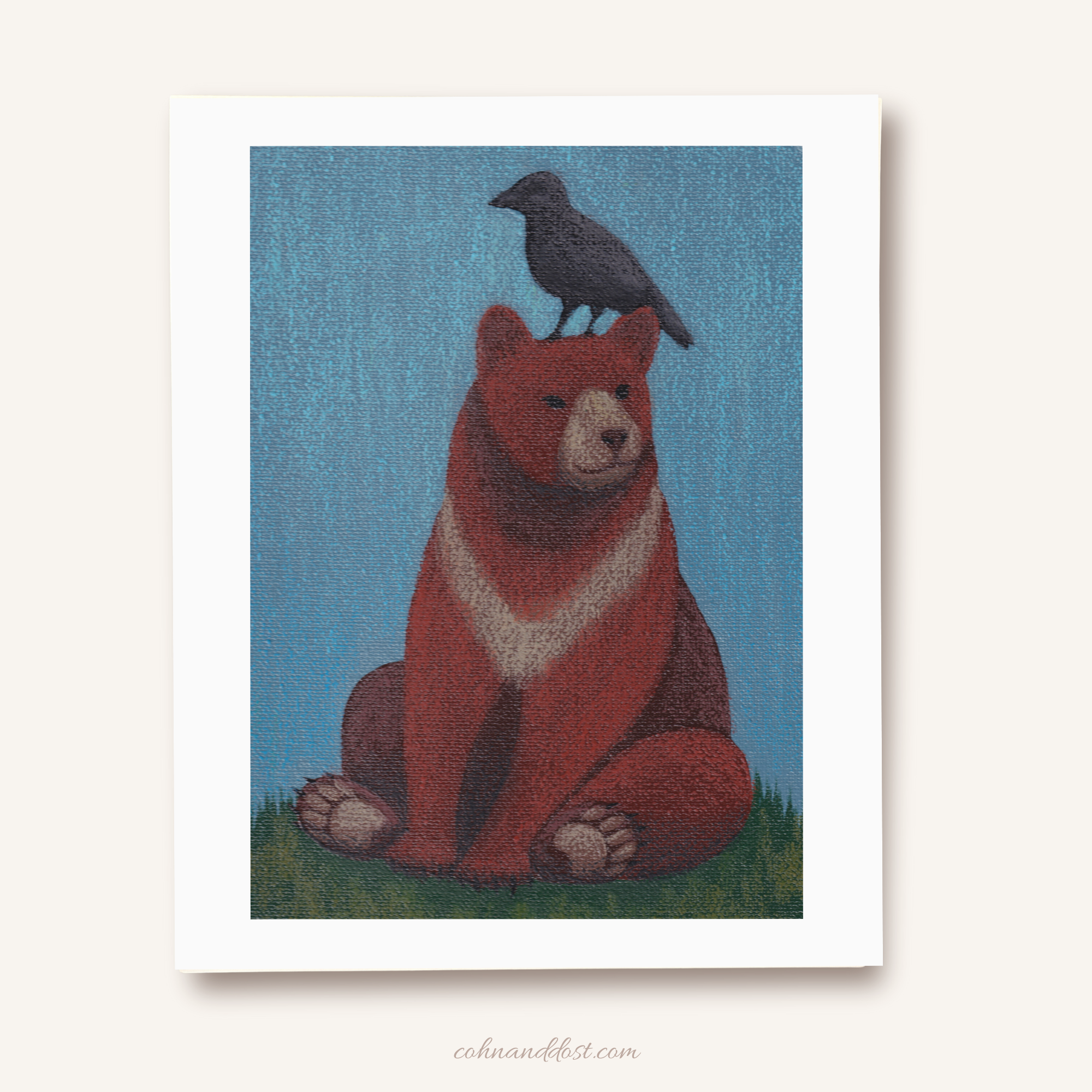 Crow 'N Bear 8"x10" Art Print