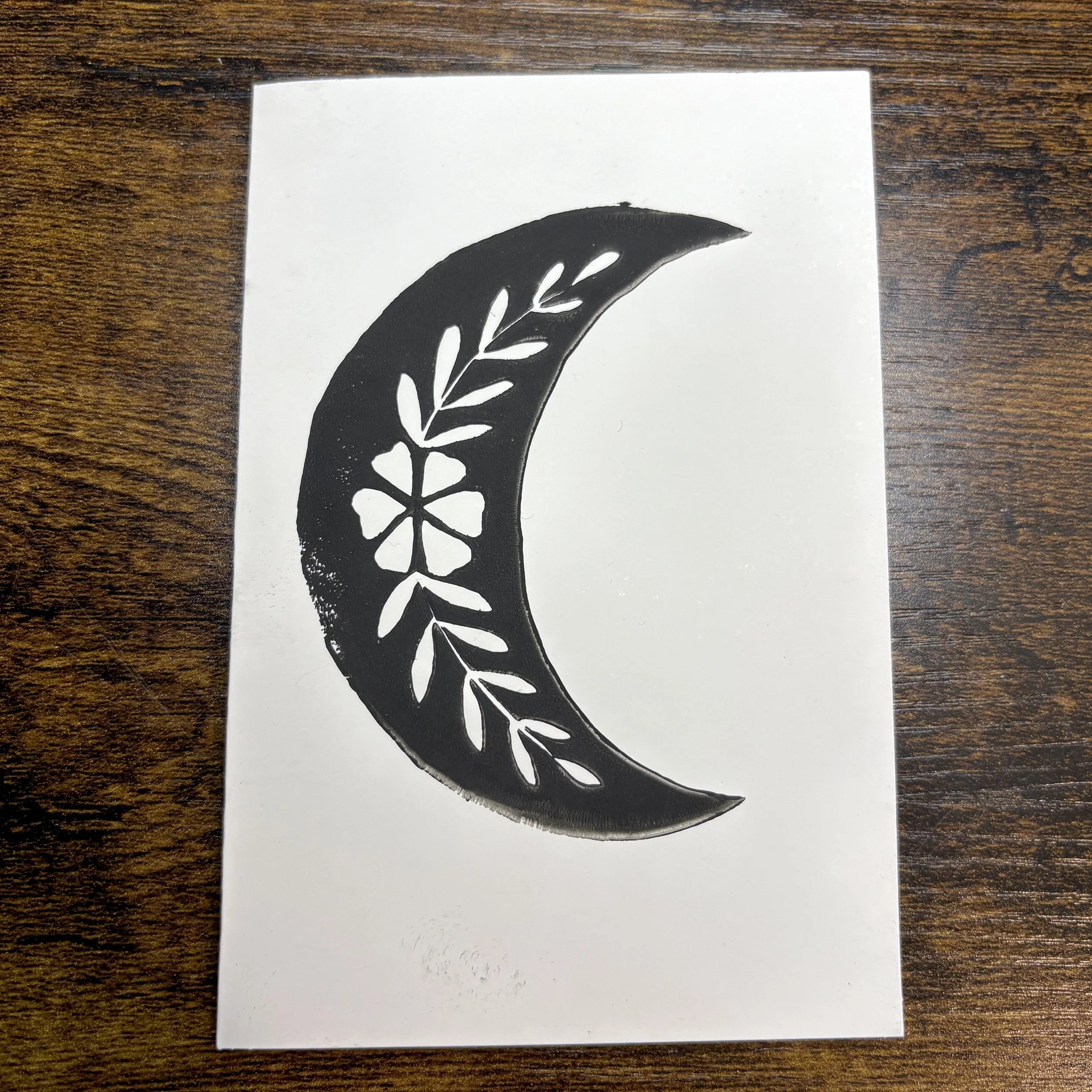 Floral Moon Card, 4"x6", 2025