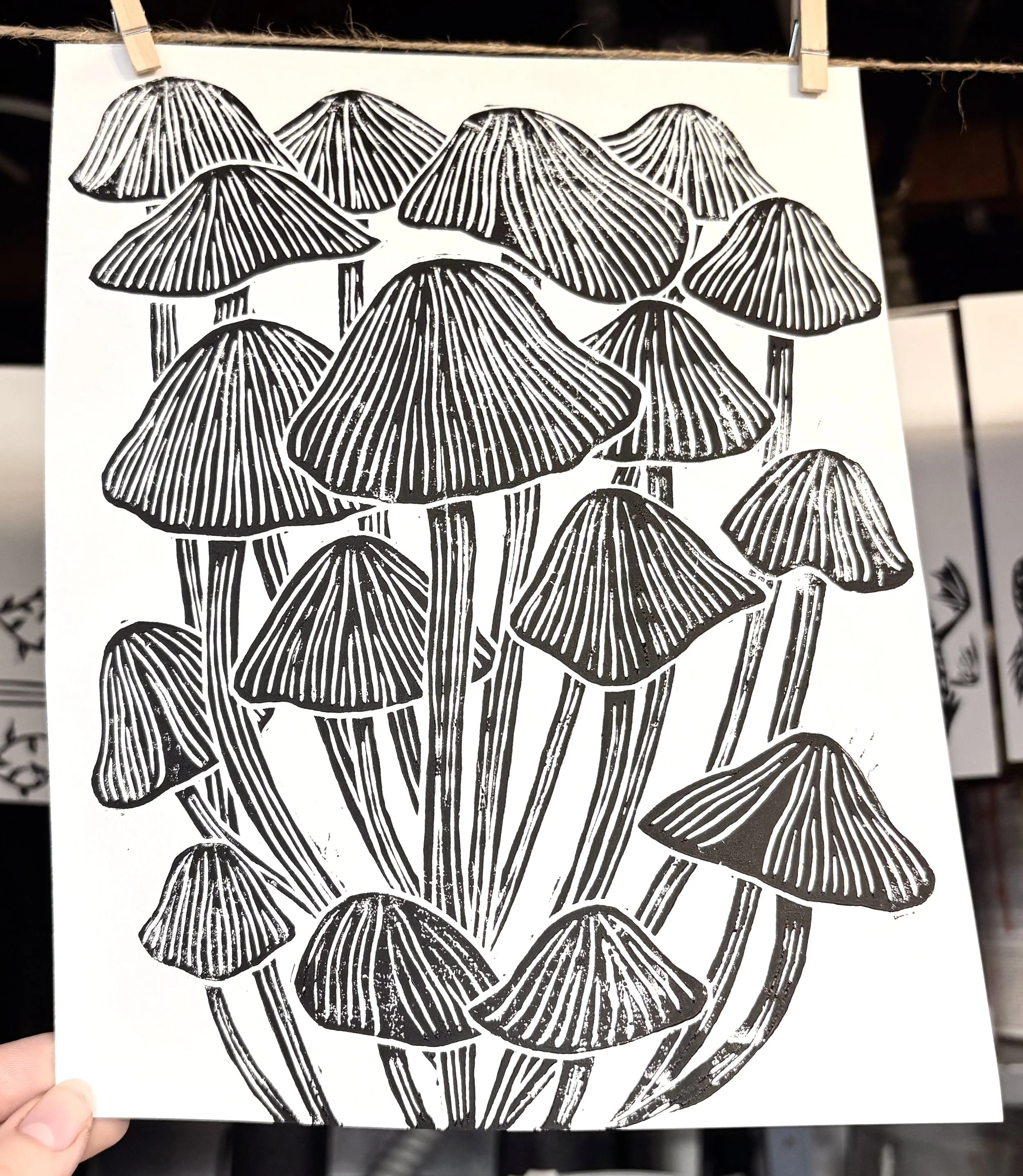 Mushroom Crowd, 9"x12", 2026