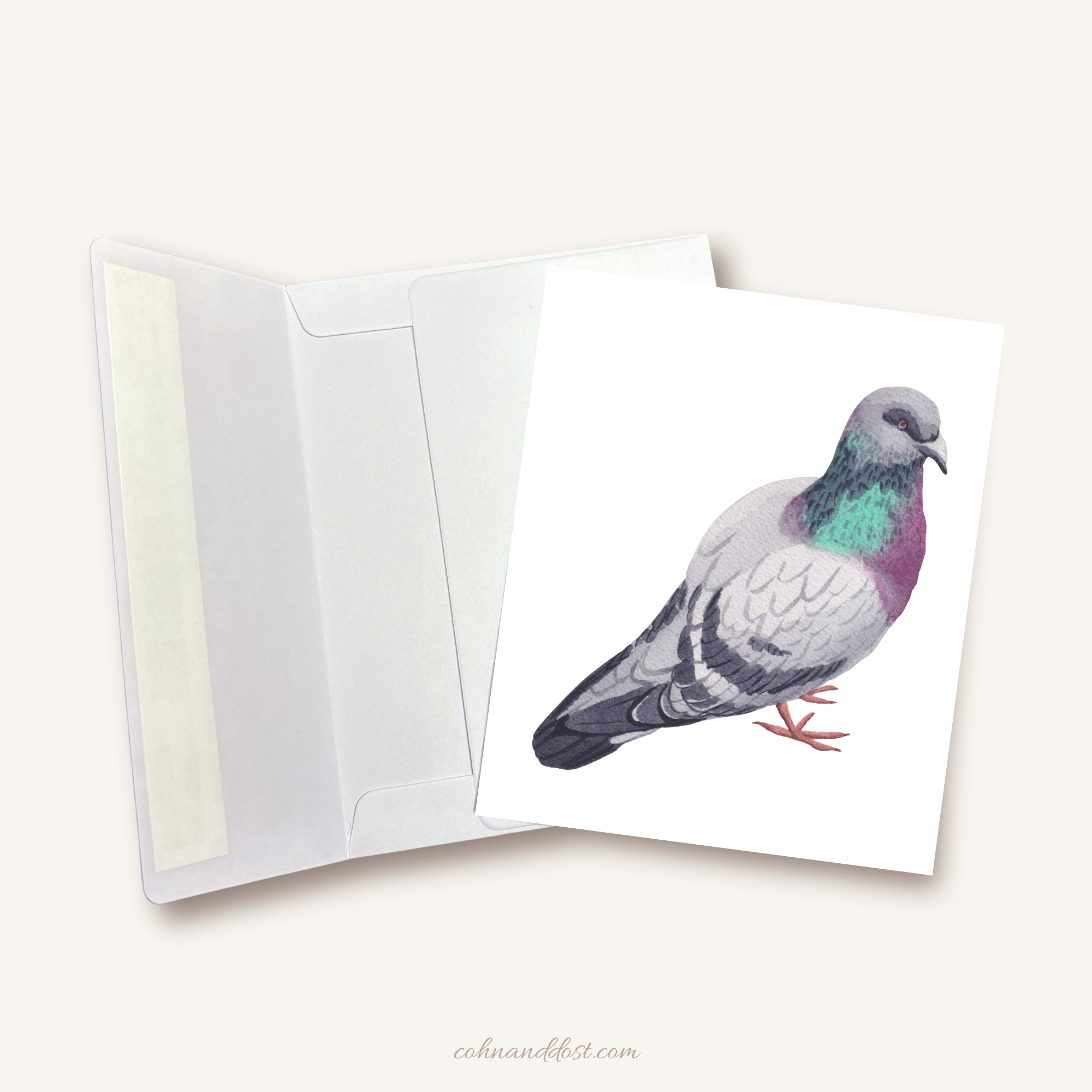 Pigeon Watercolor Greeting Card