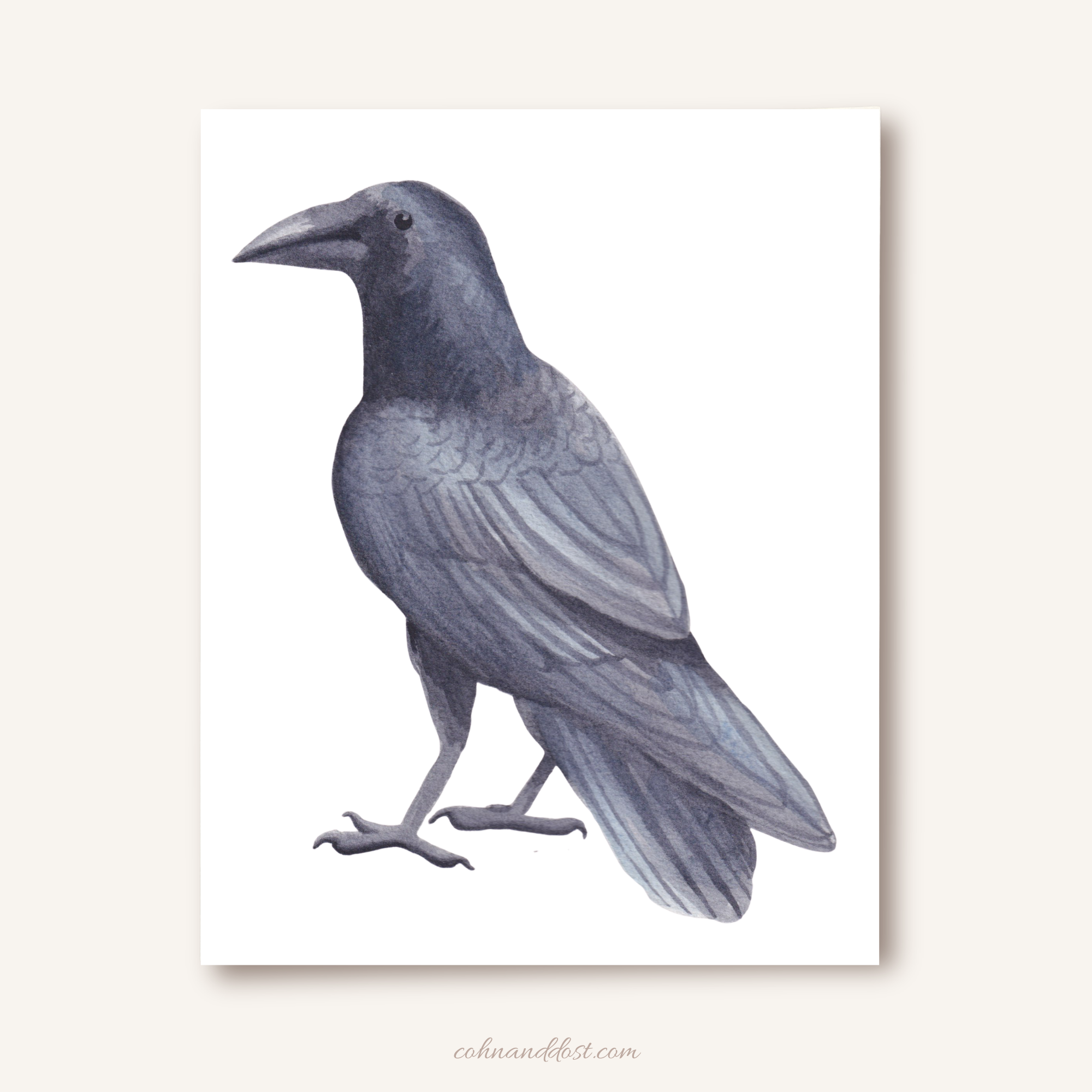 Crow Watercolor 8"x10" Art Print