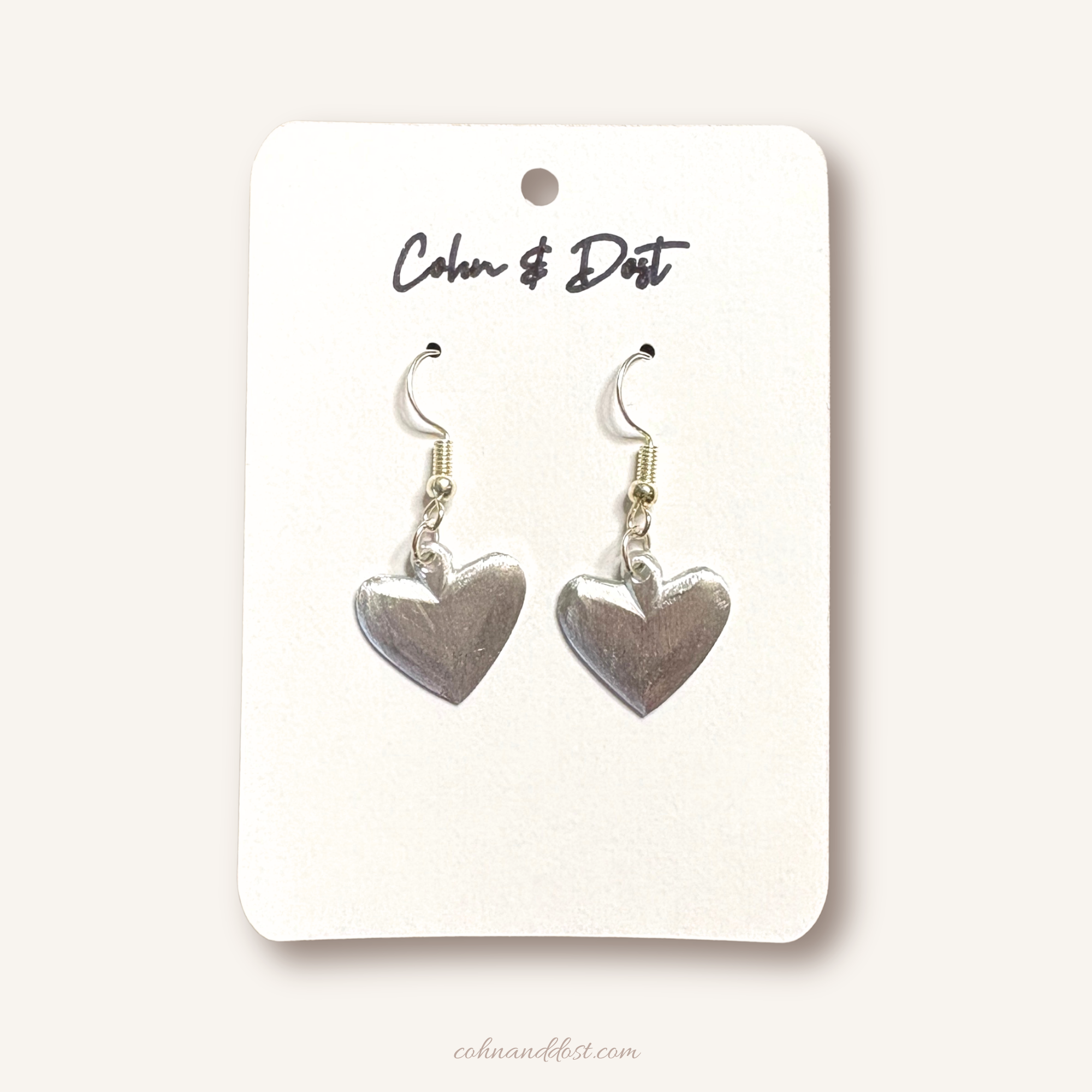 Heart Filed Metal Earrings