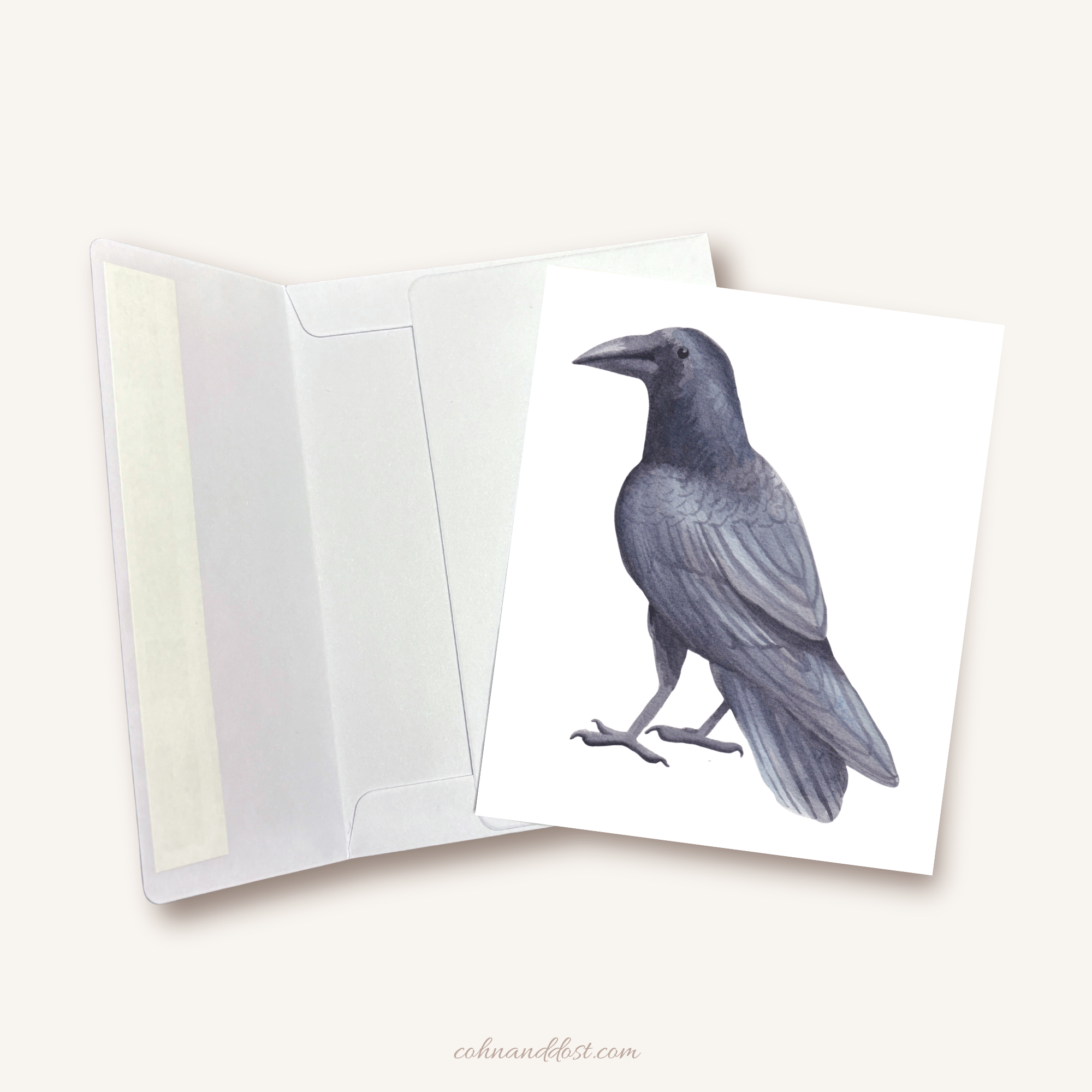 Crow Watercolor Greeting Card