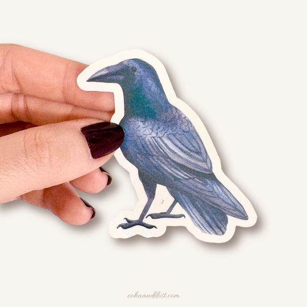 Crow Watercolor 3” Vinyl Sticker