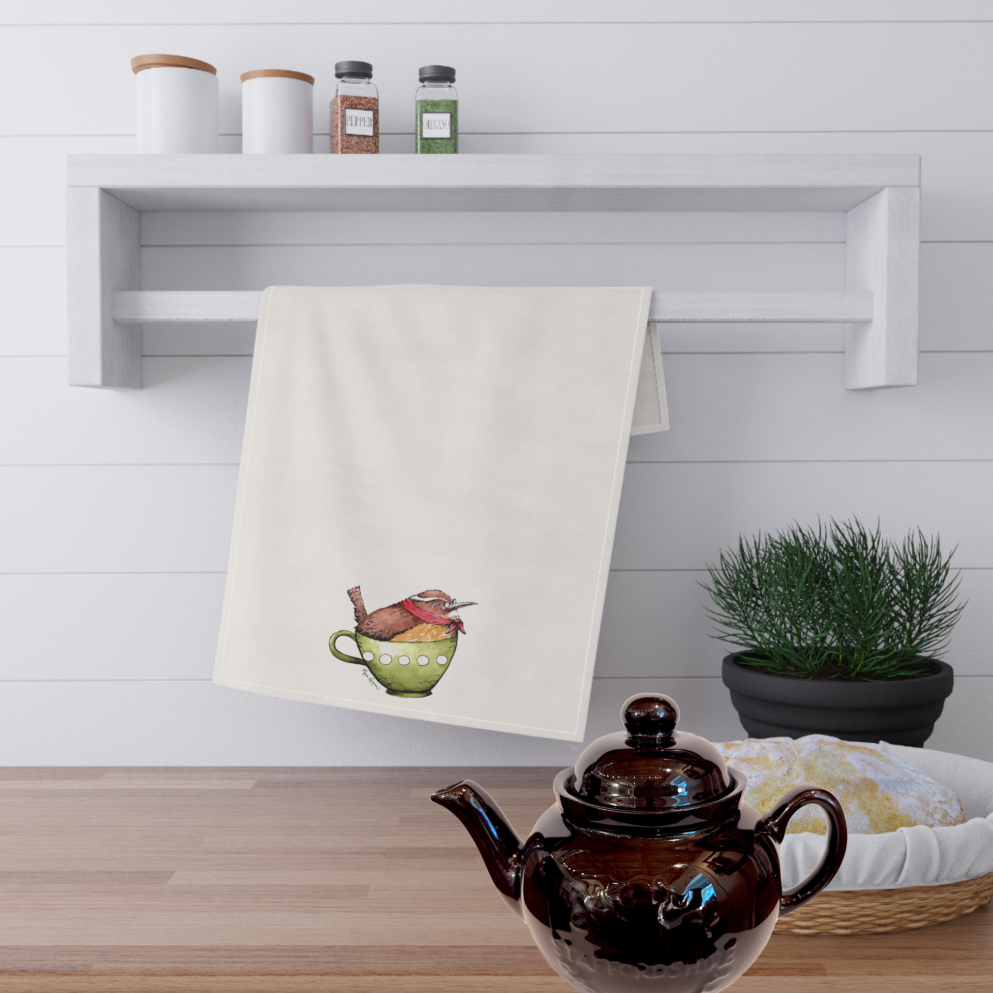 Whimsical Nora Lamar 100% Cotton Twill Tea Towel
