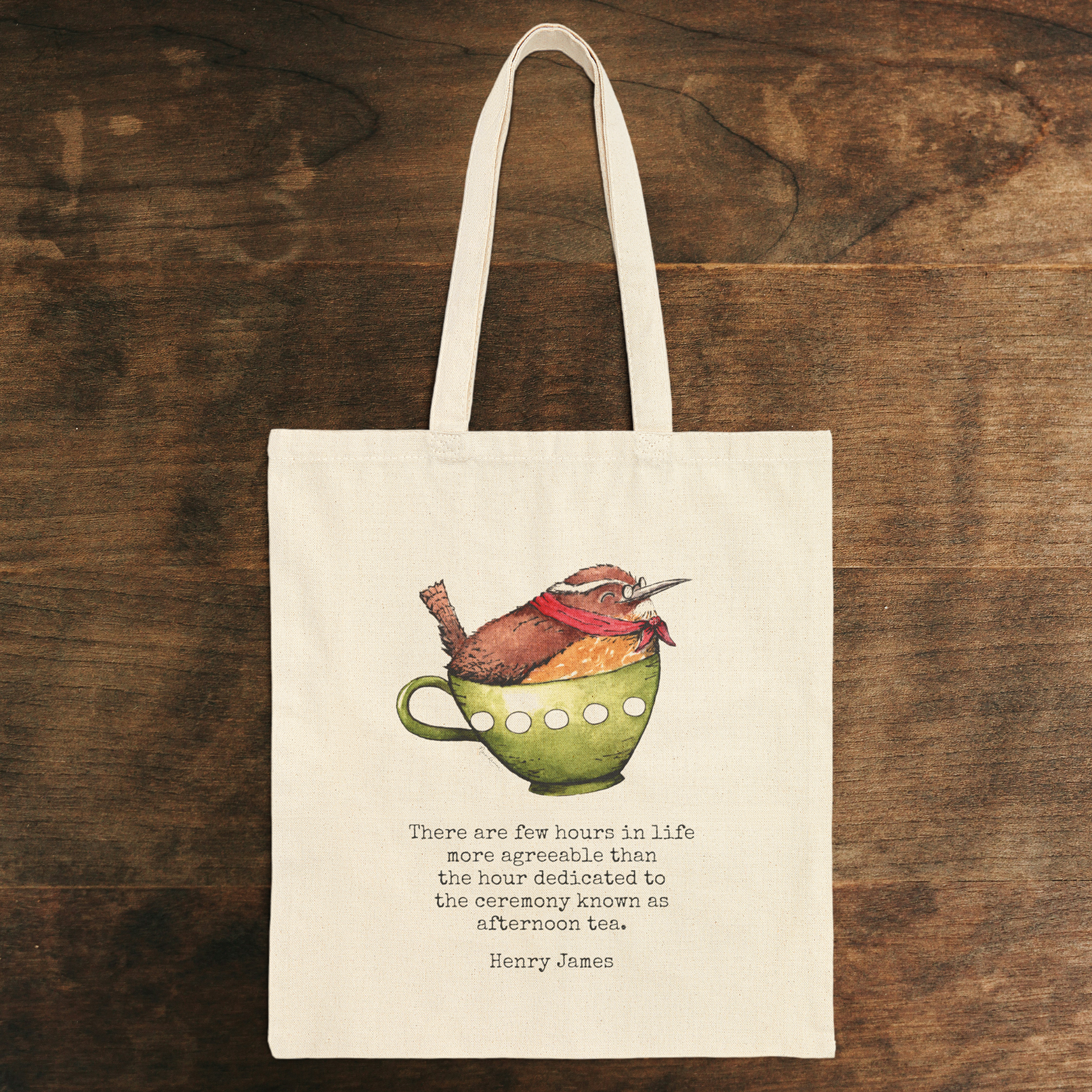 Nora Lamar 100% Cotton Canvas Whimsical "TEA" Bag