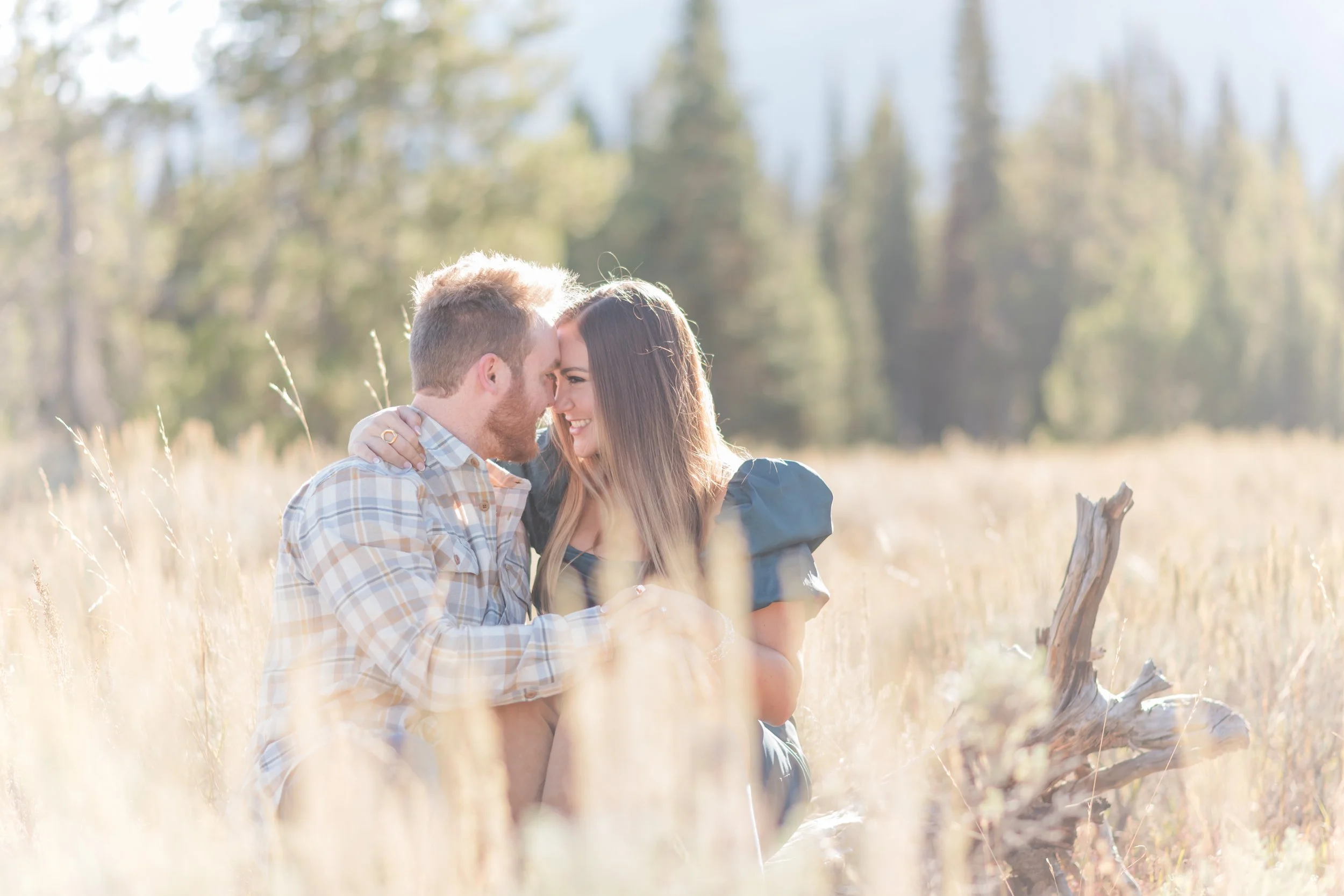 Couple Posing in a field