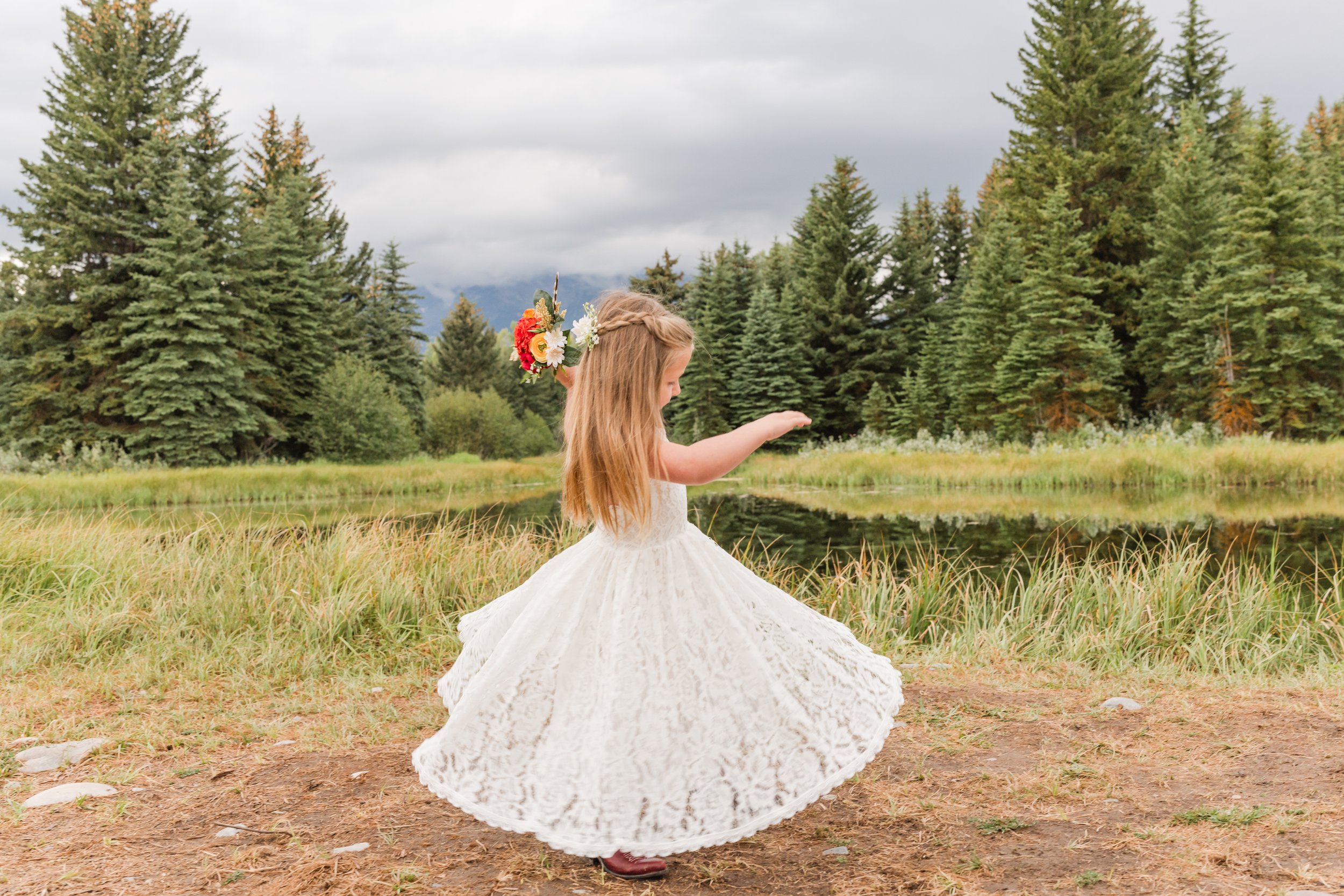 Flower Girl in Jackson Hole Elopement