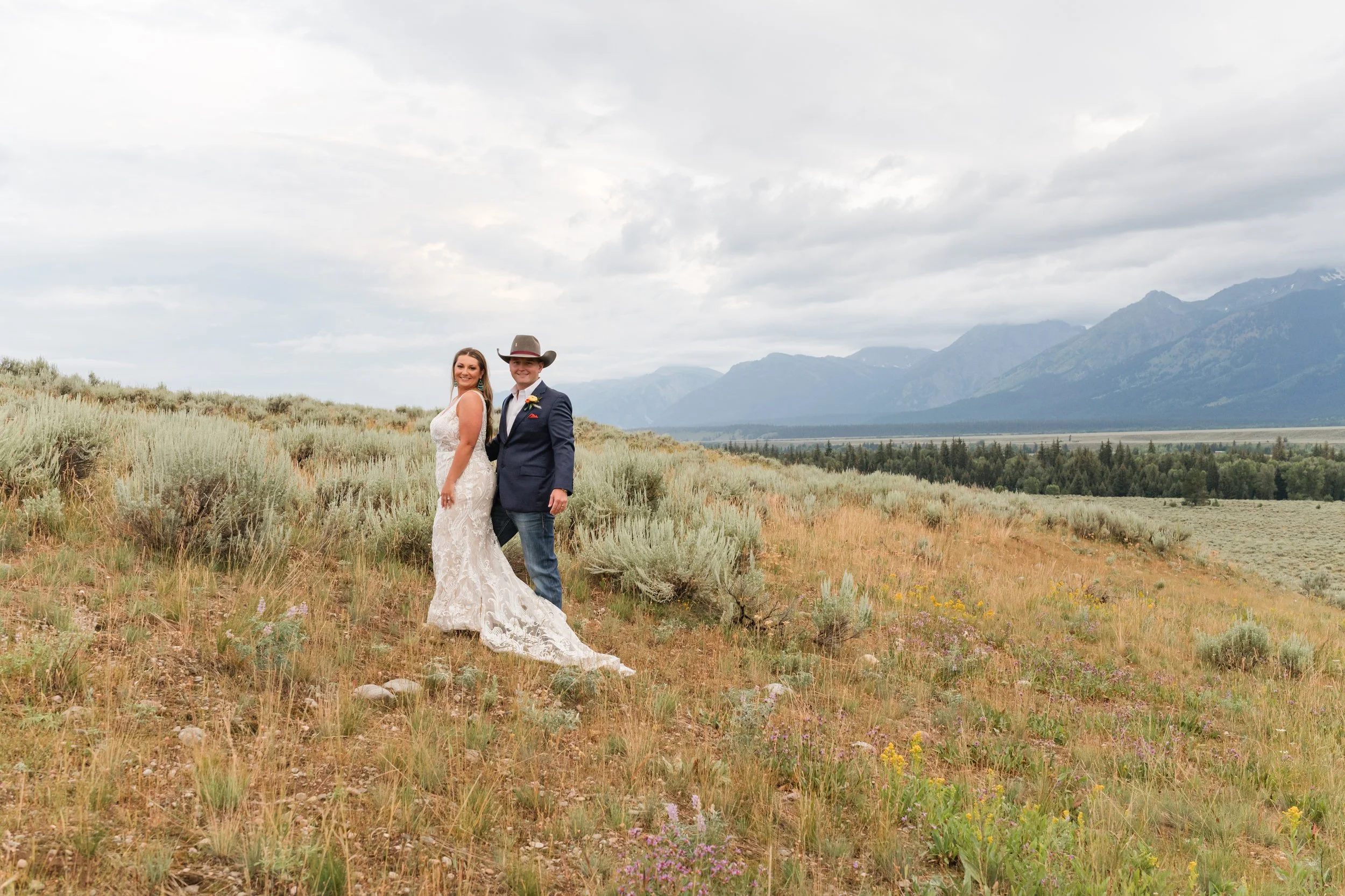 Bride and Groom in the Grand Tetons