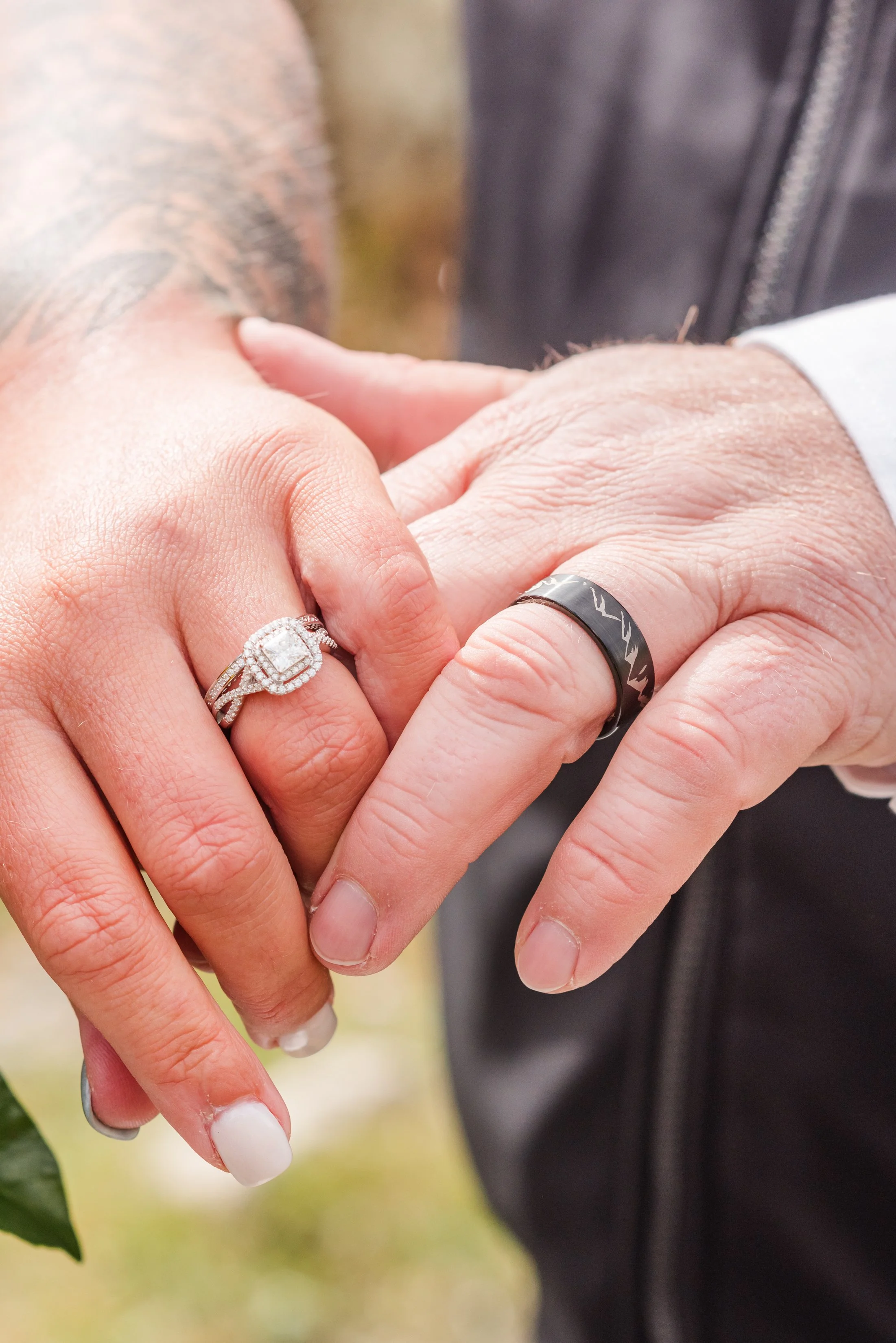 Posed Wedding Rings at the Grand Tetons