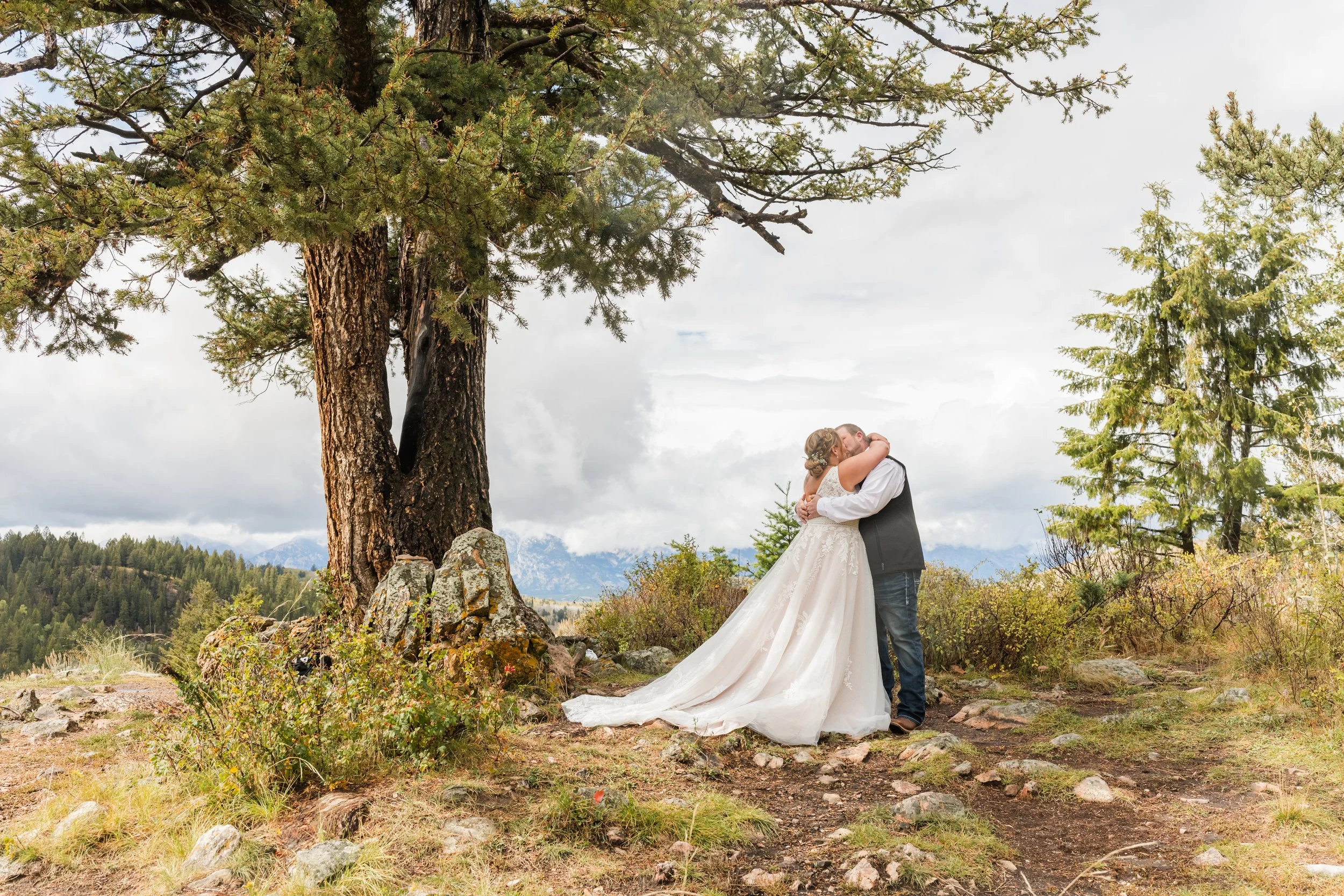 Grand Tetons Elopement with Couple embracing