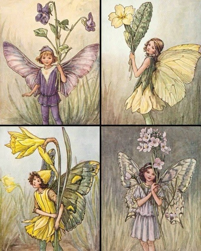 Admiring the &lsquo;Flower fairies of Spring&rsquo; by Cecily Mary Barker (1895-1973), who lived in Sussex.