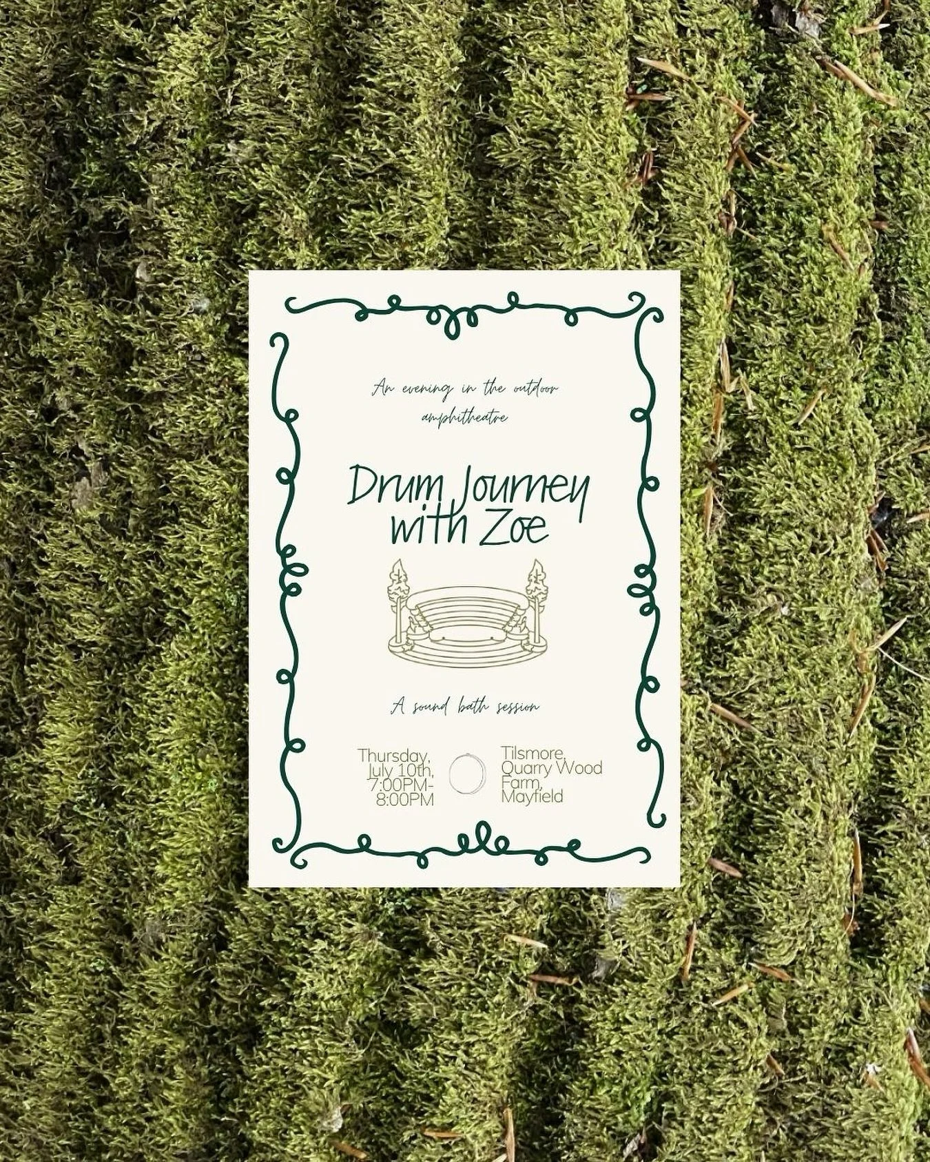 After the success of our summer solstice sound bath, we&rsquo;re bringing you another unforgettable auditory experience. Set in the Tilsmore woodland amphitheatre, the talented Zoe @tranquilbodybalance will guide you through a total sound immersion. 