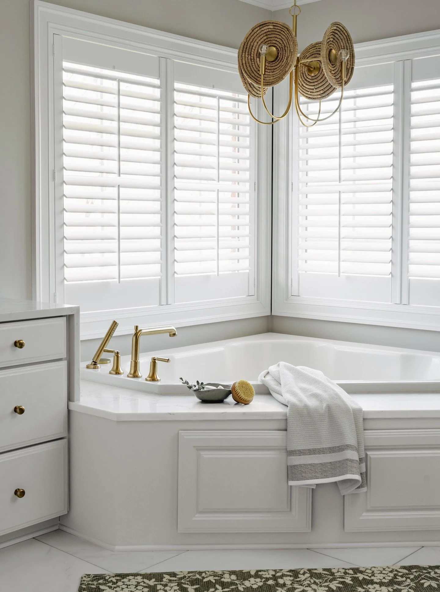 One more time for the people in the back -- YES -- your window treatments speak volumes.

We said ✌🏼 to the old blinds and hello hunni to these custom plantation shutters! The option for our client to tilt the bottom louvers in a closed position whi