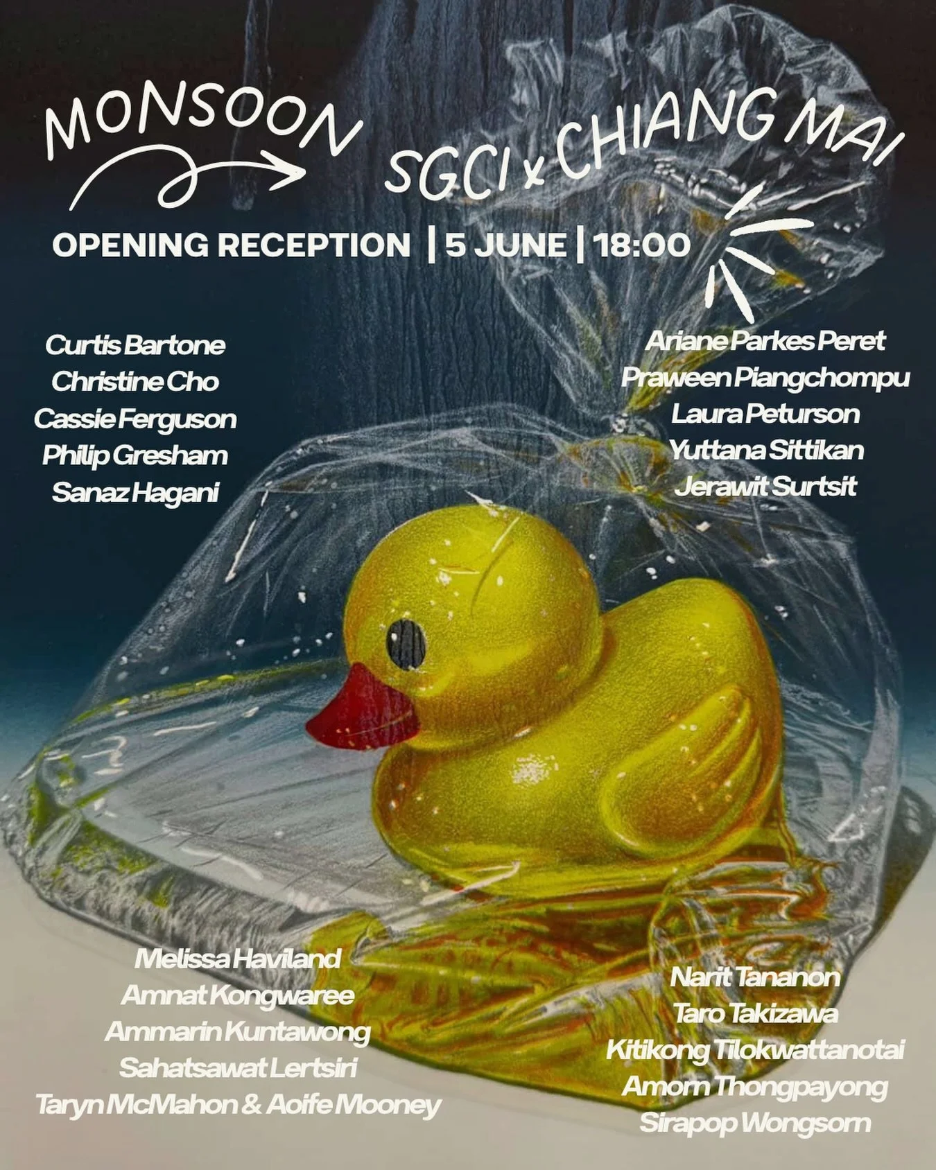 Join us on June 5 at 18:00 for the opening of Monsoon 🌧️ ✨ 

A collaborative portfolio exchange between Southern Graphics Council International artists and the artists of Chiang Mai, Thailand.

This exhibition celebrates international dialogue throu