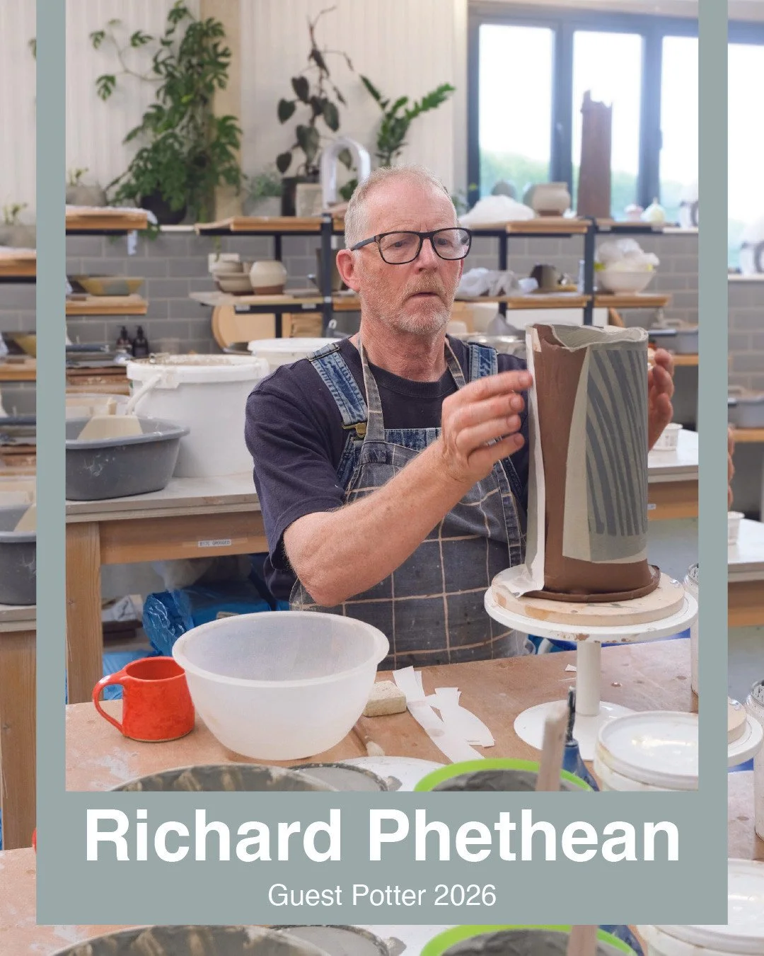 In July, we&rsquo;ll be joined by established professional potter Richard Phethean for a five-day workshop. He is known for his thrown, altered, and assembled vessels using brushed slips and resist techniques. His work draws on ancient pottery, Europ