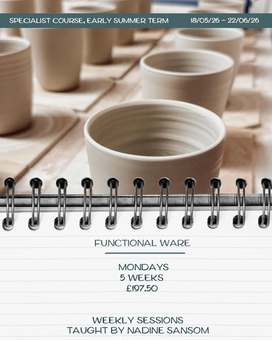 It's here! 🌞⁠
⁠
Our Early Summer Term Specialist Courses are now open to book. ⁠
⁠
No matter your experience level, there&rsquo;s a class ready for you. Whether you&rsquo;re just starting out or building on existing skills. It&rsquo;s the perfect op