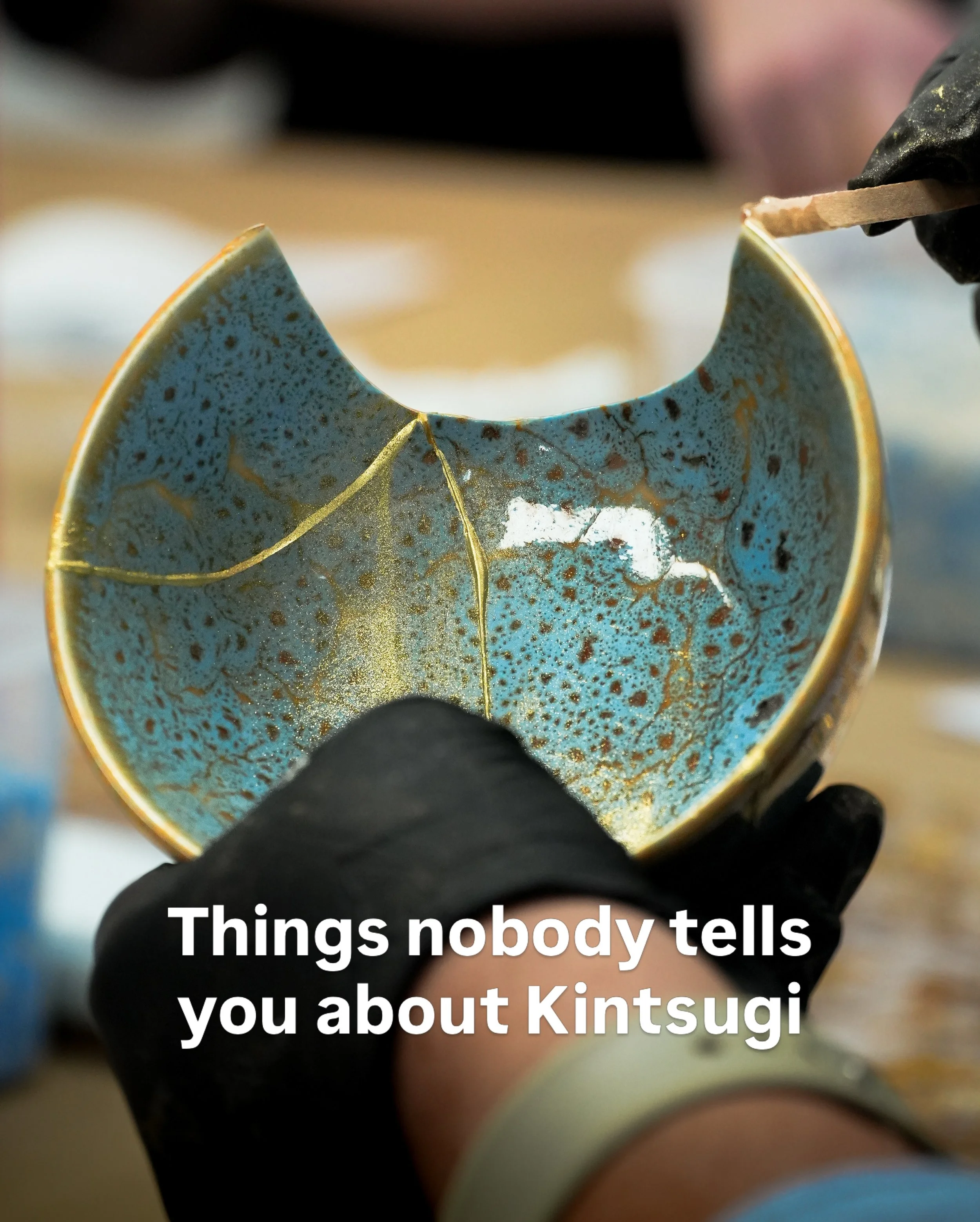 The Japanese art of making cracks beautiful.

Most people would see a broken bowl.

Kintsugi invites us to see something else: a story worth preserving.

We spent the afternoon carefully repairing broken bowls, embracing imperfections and celebrating