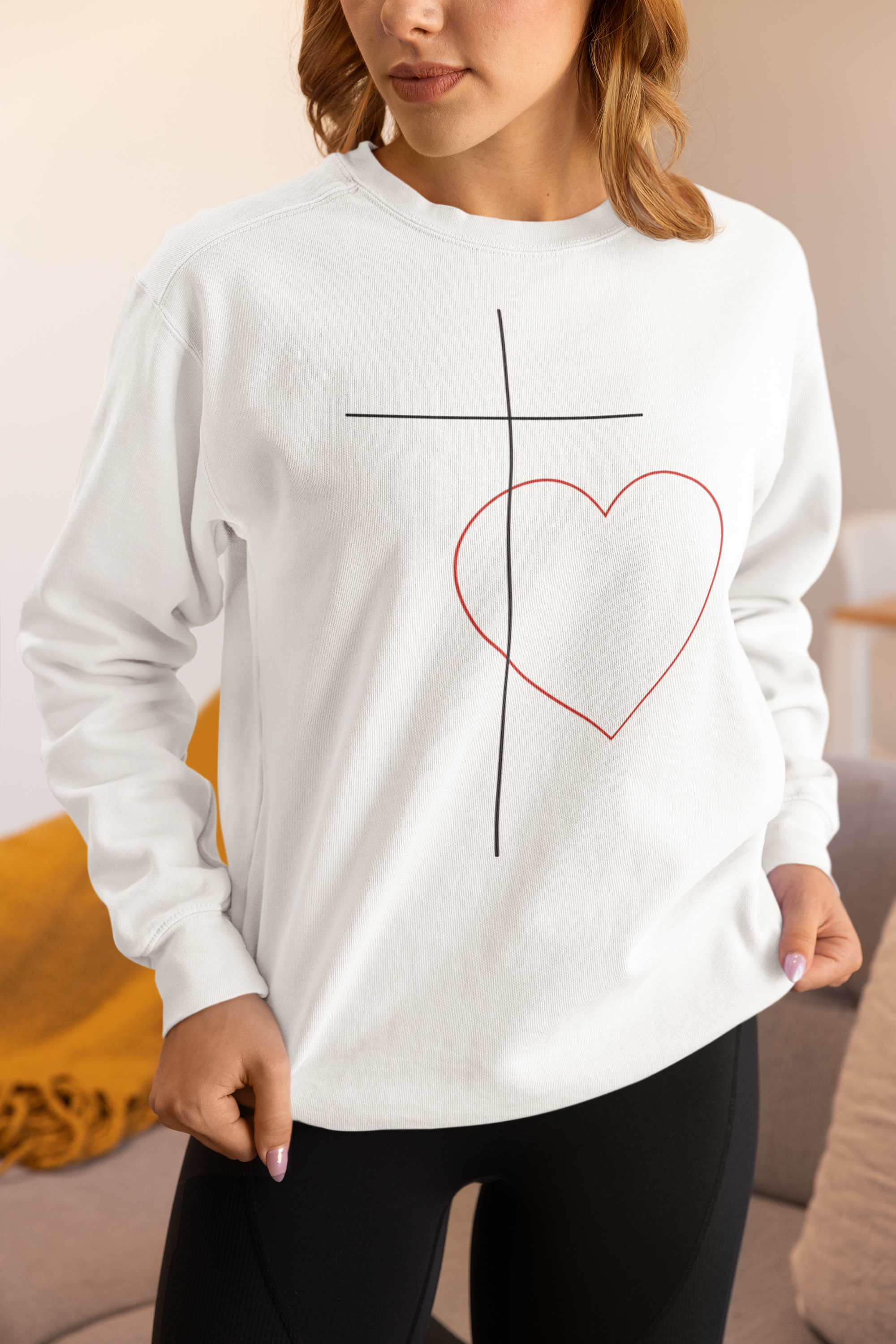 Thin cross and heart(white sweatershirt).png