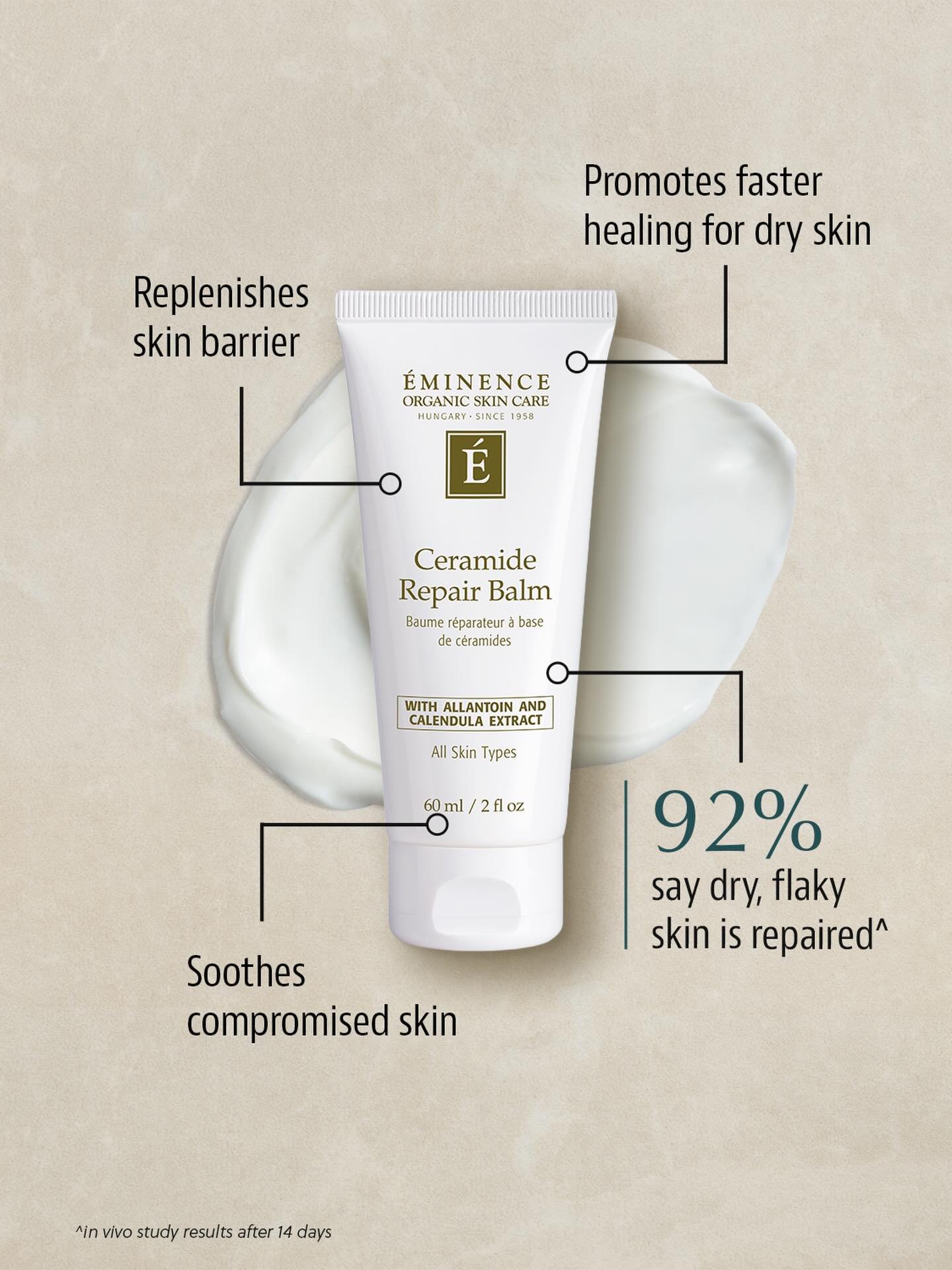 Repair, restore, and glow ✨

Meet your skin&rsquo;s new savior from the Eminence Organic Skin Care Advanced Care Collection. This luxurious Ceramide Repair Balm deeply replenishes the skin barrier, soothes compromised skin, and helps dry, flaky skin 
