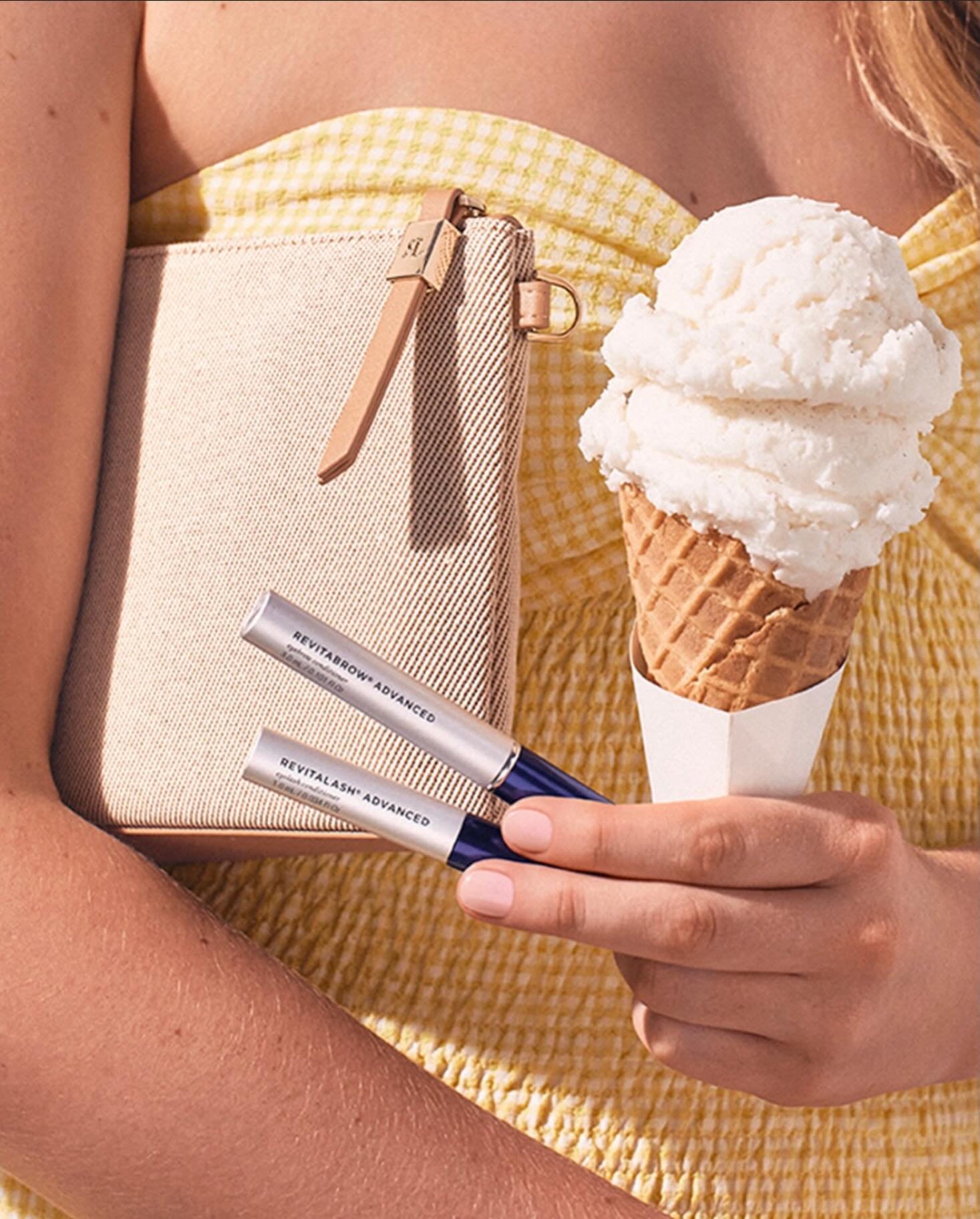 Summer essentials: SPF, something sweet, and stronger-looking lashes and brows. 🍦☀️✨ Stop by the spa and discover why RevitaLash favorites are a must-have for your warm-weather beauty routine.