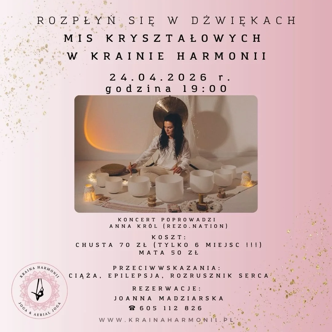 Kochani po długiej przerwie wraca do nas Ania z @rezo.nation 24.04.2026 zapraszamy serdecznie na godz 19.00

Kolejny koncert mis kryształowych!!! To wyjątkowa okazja, aby zanurzyć się w harmonii dźwięk&oacute;w, odprężyć się i na chwilę oderwać od co