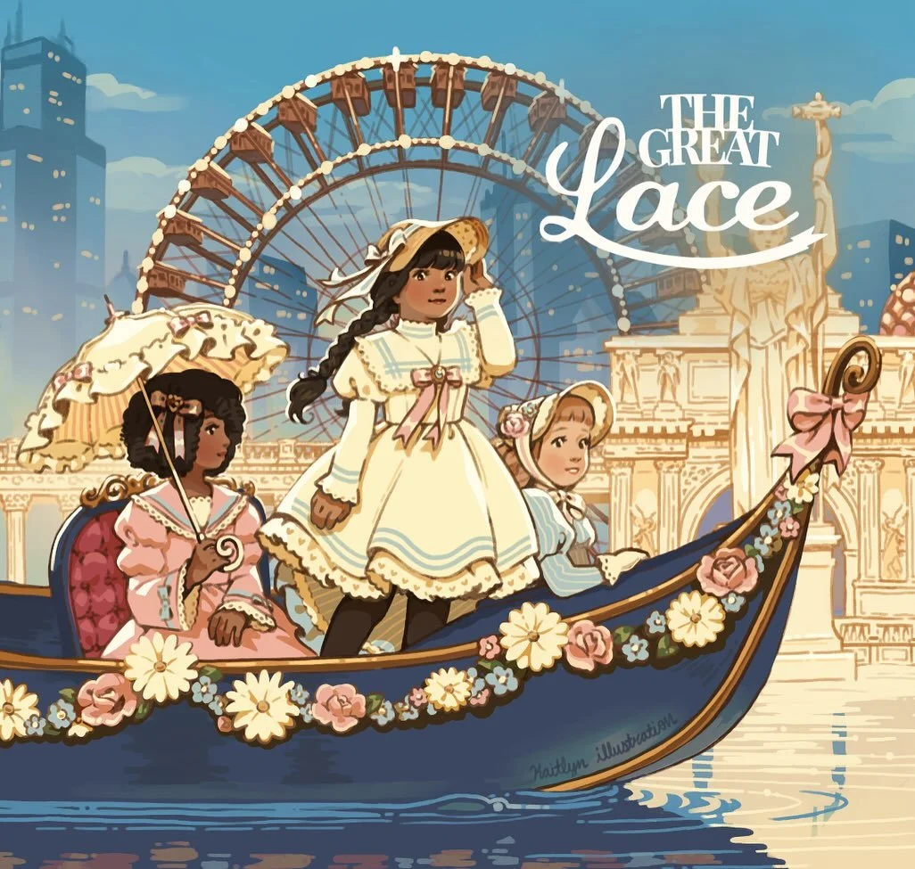 I made this piece for @thegreatlacechicago , a j-fashion event taking place in March 2026! 

This drawing is inspired by Chicago&rsquo;s world&rsquo;s fair in 1893. I had a great time researching for this project, I had no idea how impressive the wor