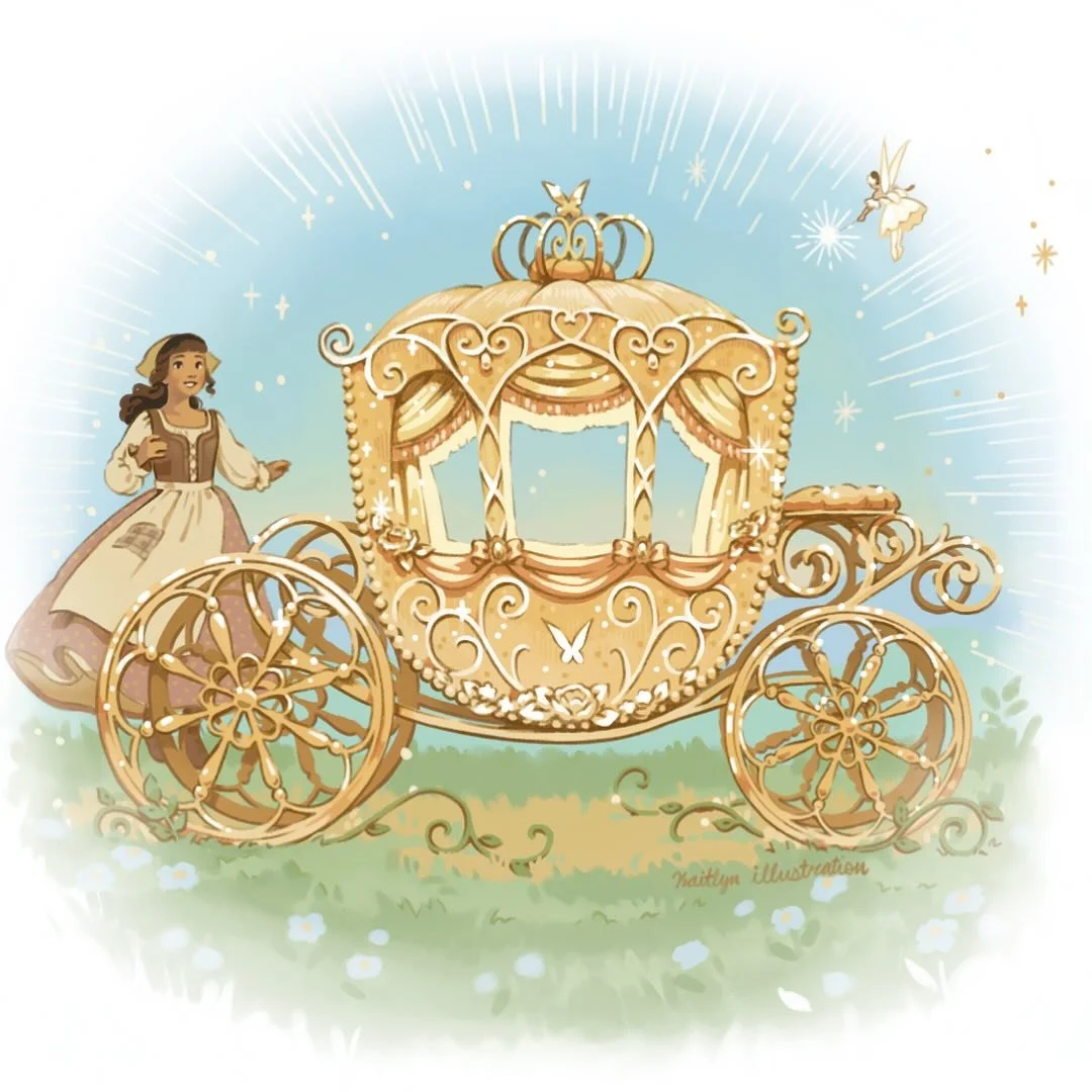 I&rsquo;m working on a Cinderella &ldquo;dummy book&rdquo; for my children&rsquo;s book portfolio! It will be a book of sketches with three finished spreads that I can show to demonstrate how my illustration style would look in a picture book. 

I&rs