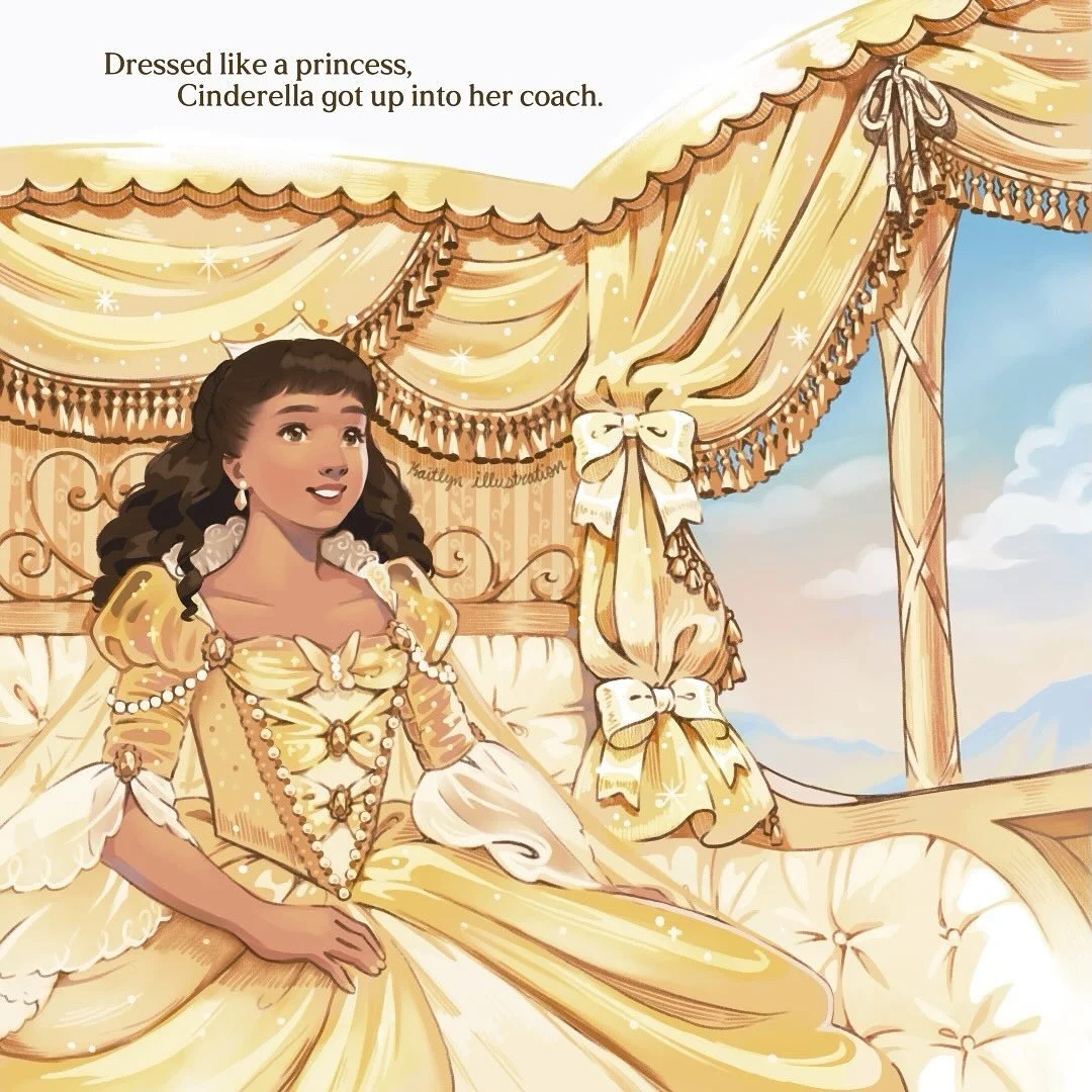 My third and final full spread illustration for my Cinderella &ldquo;dummy book&rdquo;!

This was probably my favorite scene to draw because of all the details of the carriage, I had no idea how much fun tassels are to draw haha!

#cinderella #fairyt