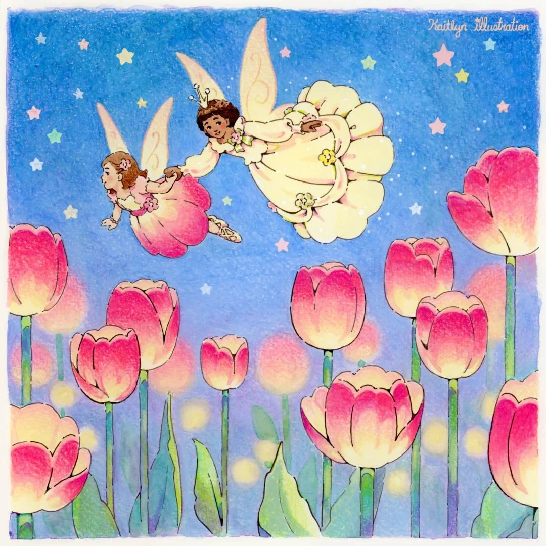 I&rsquo;m getting in the mood for spring so I drew some flower fairies 💕🌷 I referenced some pictures I took during tulip time last year in Holland, Michigan. I can&rsquo;t wait to go see the tulips again this year 😊

This original piece is availab