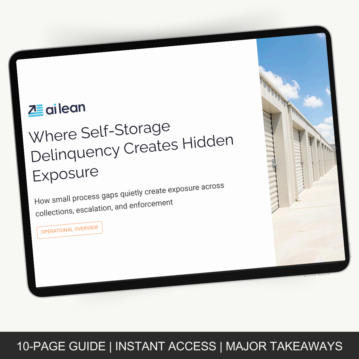 Self-Storage Hidden Risk Guide, self-storage collections, auctions, automation, Ai Lean