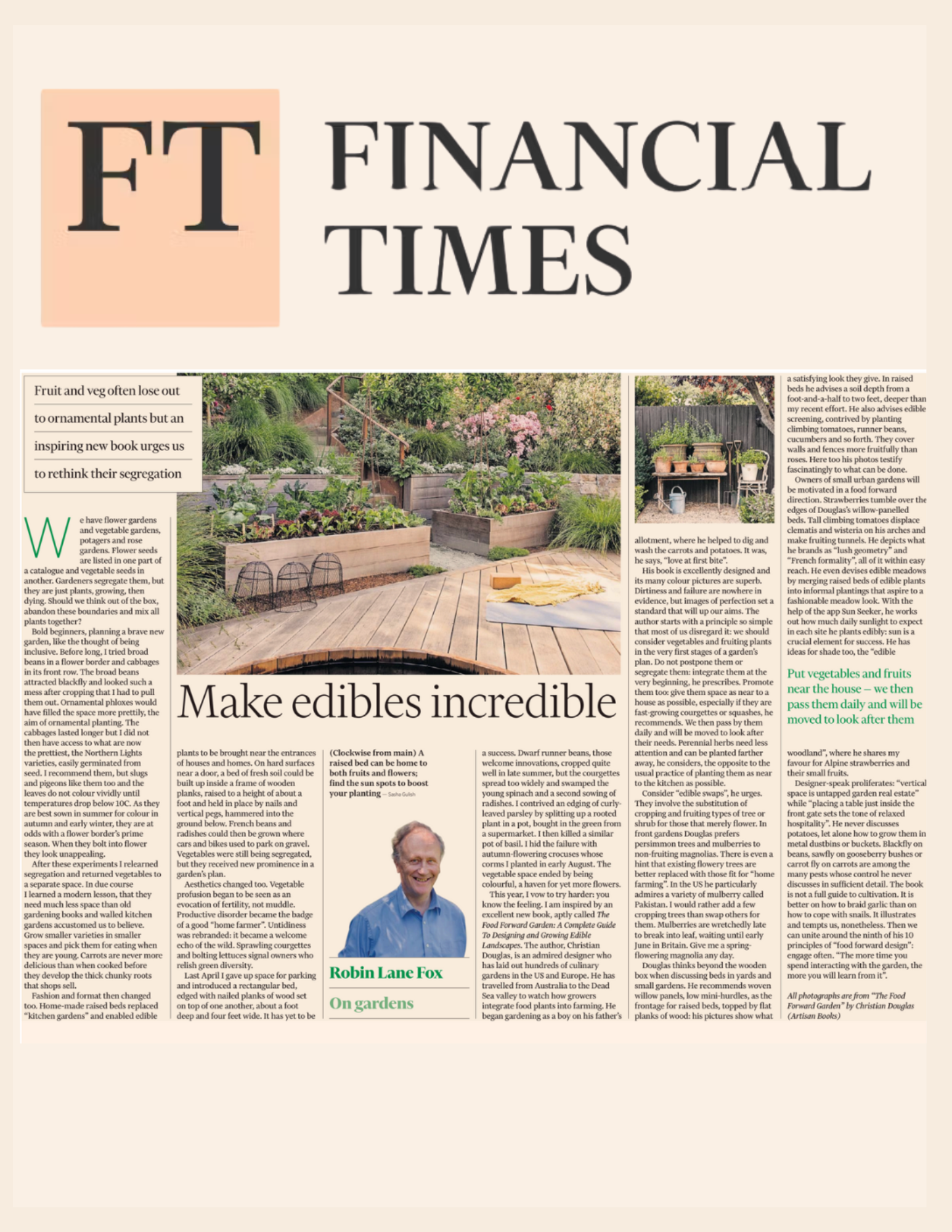  Financial Times  February 2025  "How to Make an Incredible, Edible Garden" 