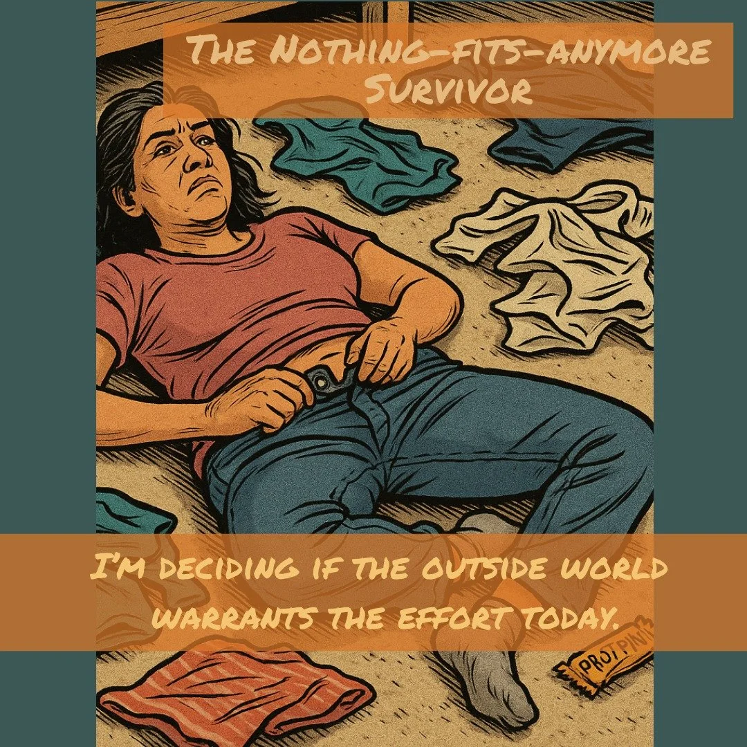 This week's Midlife Hero: Protector of the midriff, warrior of the wardrobe, defender of &ldquo;Do I really need to go?&quot;

#midlifeheroes #midlifewomen #perimenopause #menopausehumor #menopausemood #stretchypantslife #womenwhocarryitall #emotiona