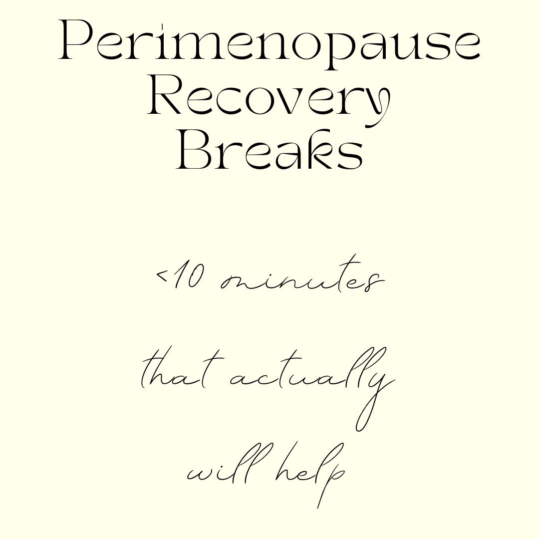 Perimenopause doesn&rsquo;t always look like tears or anxiety.
Sometimes it&rsquo;s flatness, fried, or wired-but-exhausted&hellip; while you keep functioning anyway.

A &ldquo;recovery break&rdquo; is a tiny, protected moment (~10 min) that helps yo