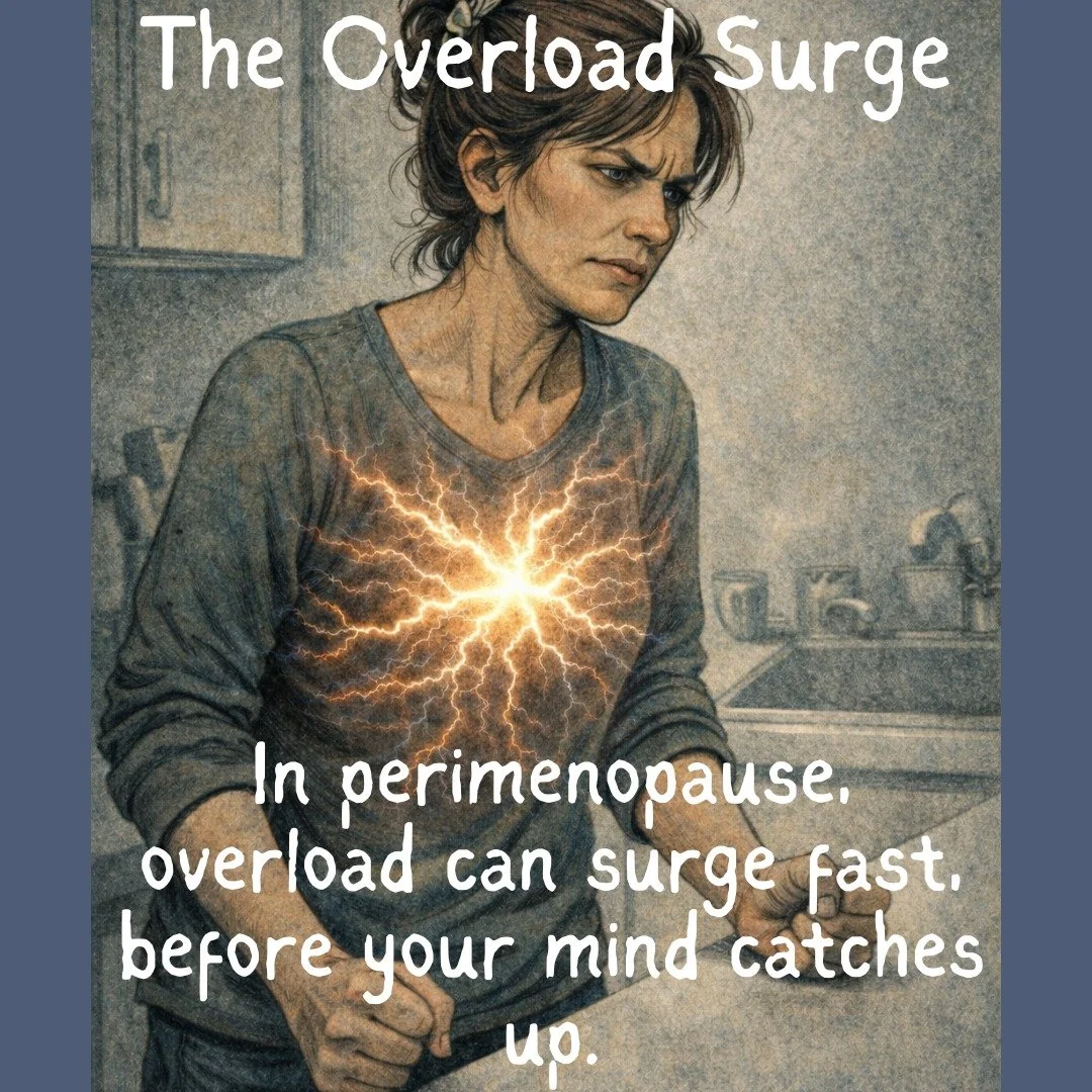 In perimenopause, your nervous system may stop buffering the load that you&rsquo;ve been carrying.

The body may now feel it as a threat and fire up to protect you from harm. 

View this as a signal that capacity is down and something needs to change