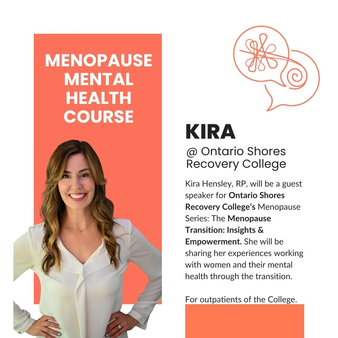 Excited and honoured to be part of Ontario Shores Recovery College's Menopause Series! I'll be sharing what works for mental health during the menopause transition. 

#womensmentalhealth
#perimenopause
#menopauseawareness